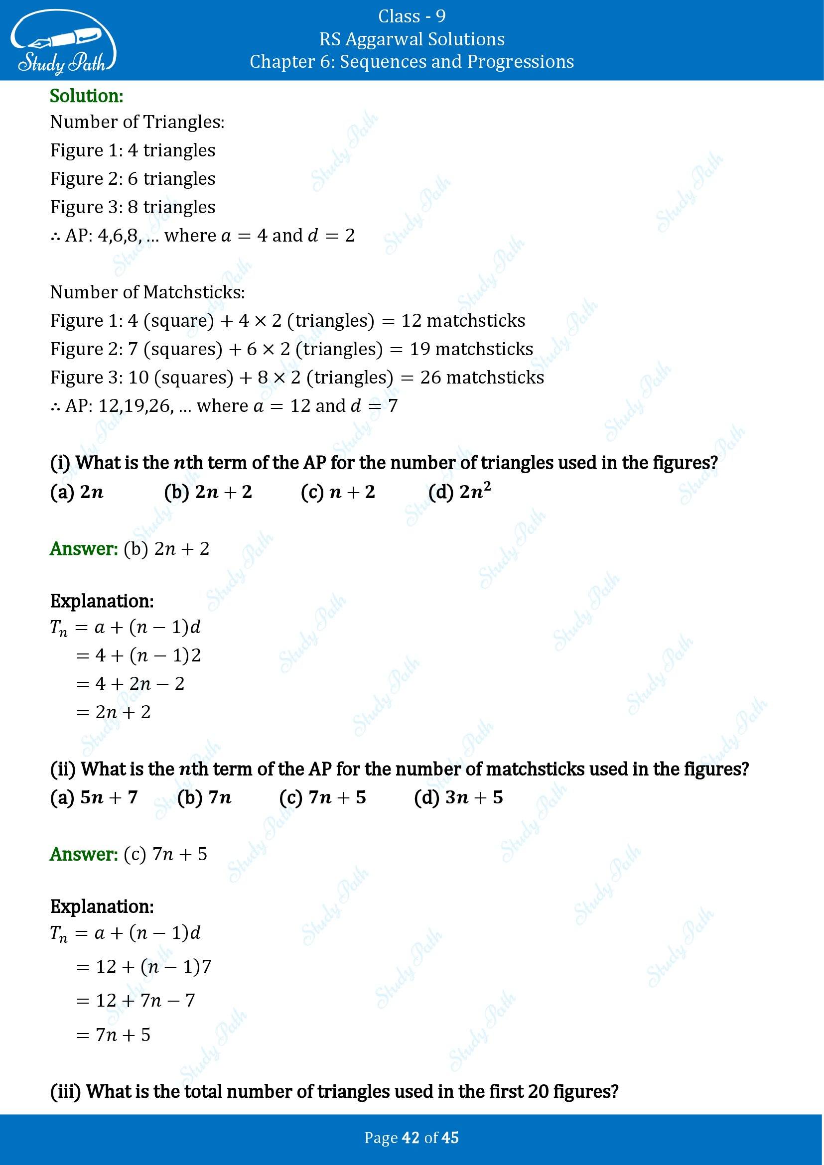 RS Aggarwal Solutions Class 9 Chapter 6 Sequences and Progressions Multiple Choice Questions MCQs 00042