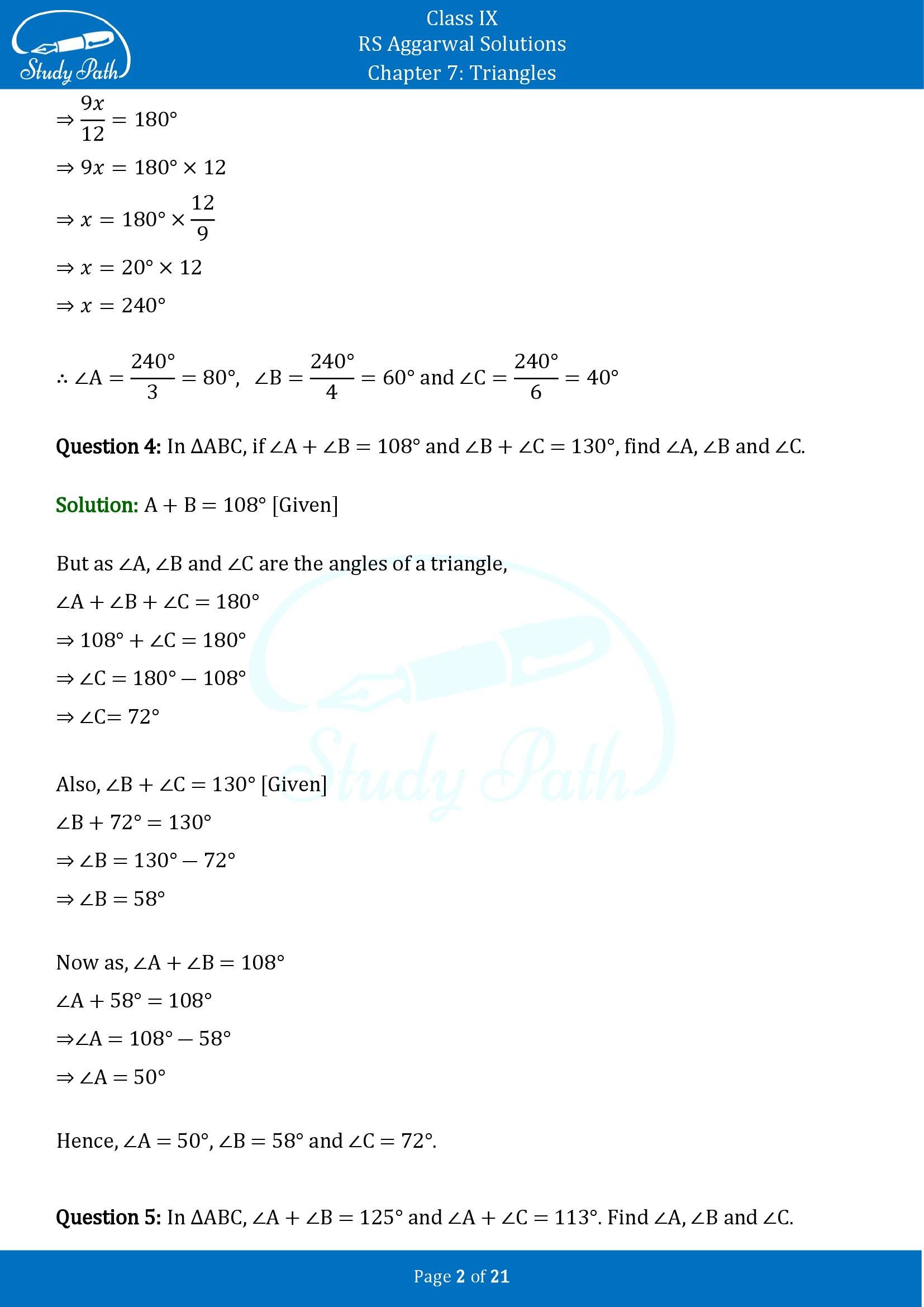 RS Aggarwal Solutions Class 9 Chapter 7 Triangles Exercise 7 00002