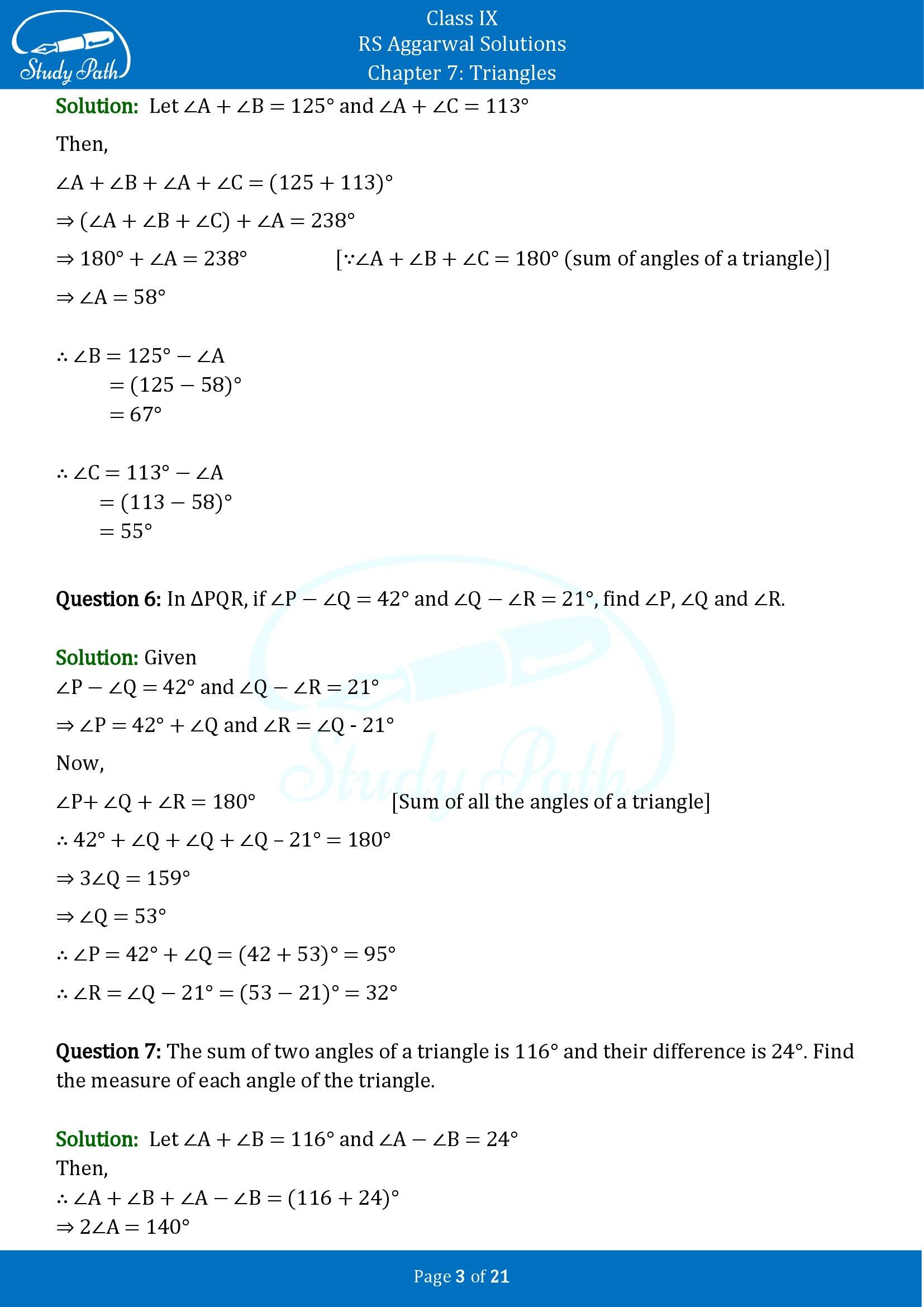 RS Aggarwal Solutions Class 9 Chapter 7 Triangles Exercise 7 00003