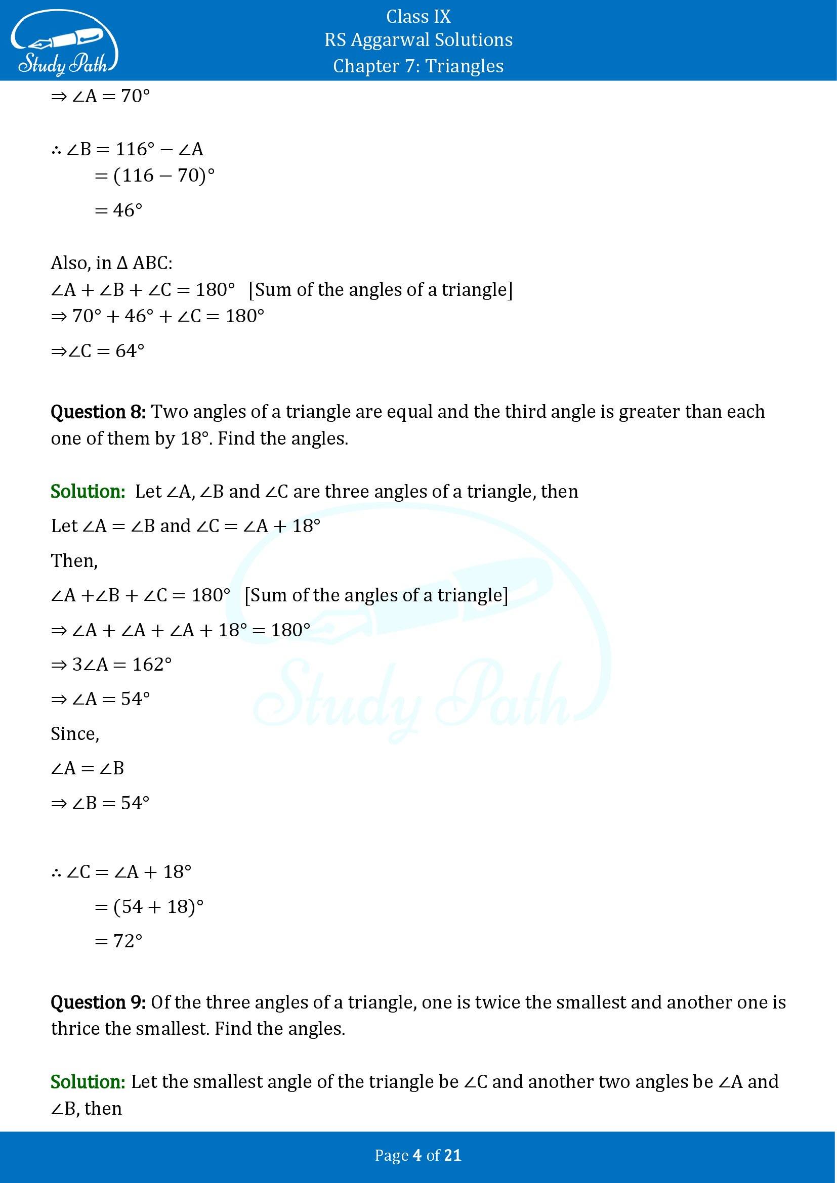 RS Aggarwal Solutions Class 9 Chapter 7 Triangles Exercise 7 00004
