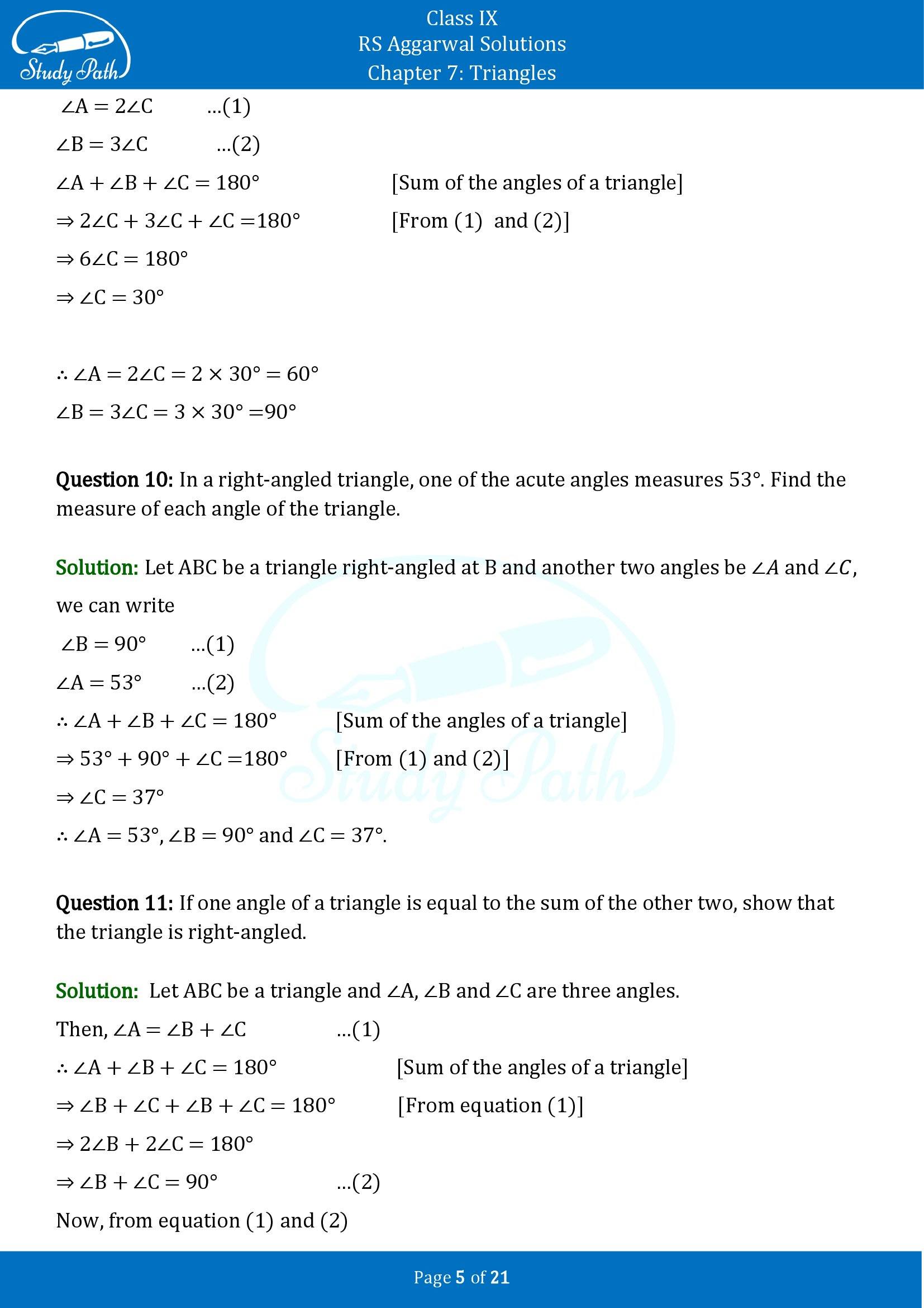 RS Aggarwal Solutions Class 9 Chapter 7 Triangles Exercise 7 00005