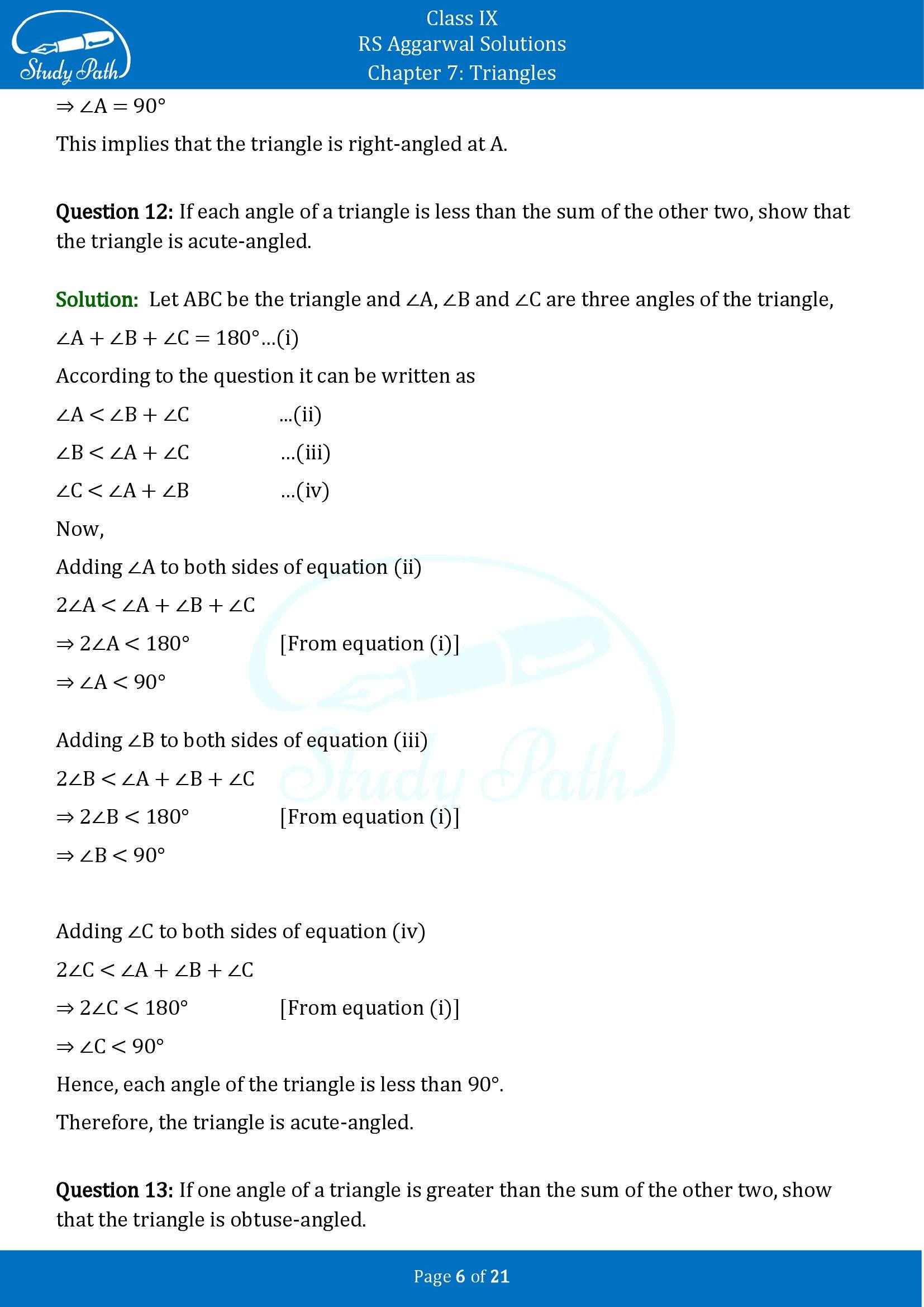 RS Aggarwal Solutions Class 9 Chapter 7 Triangles Exercise 7 00006