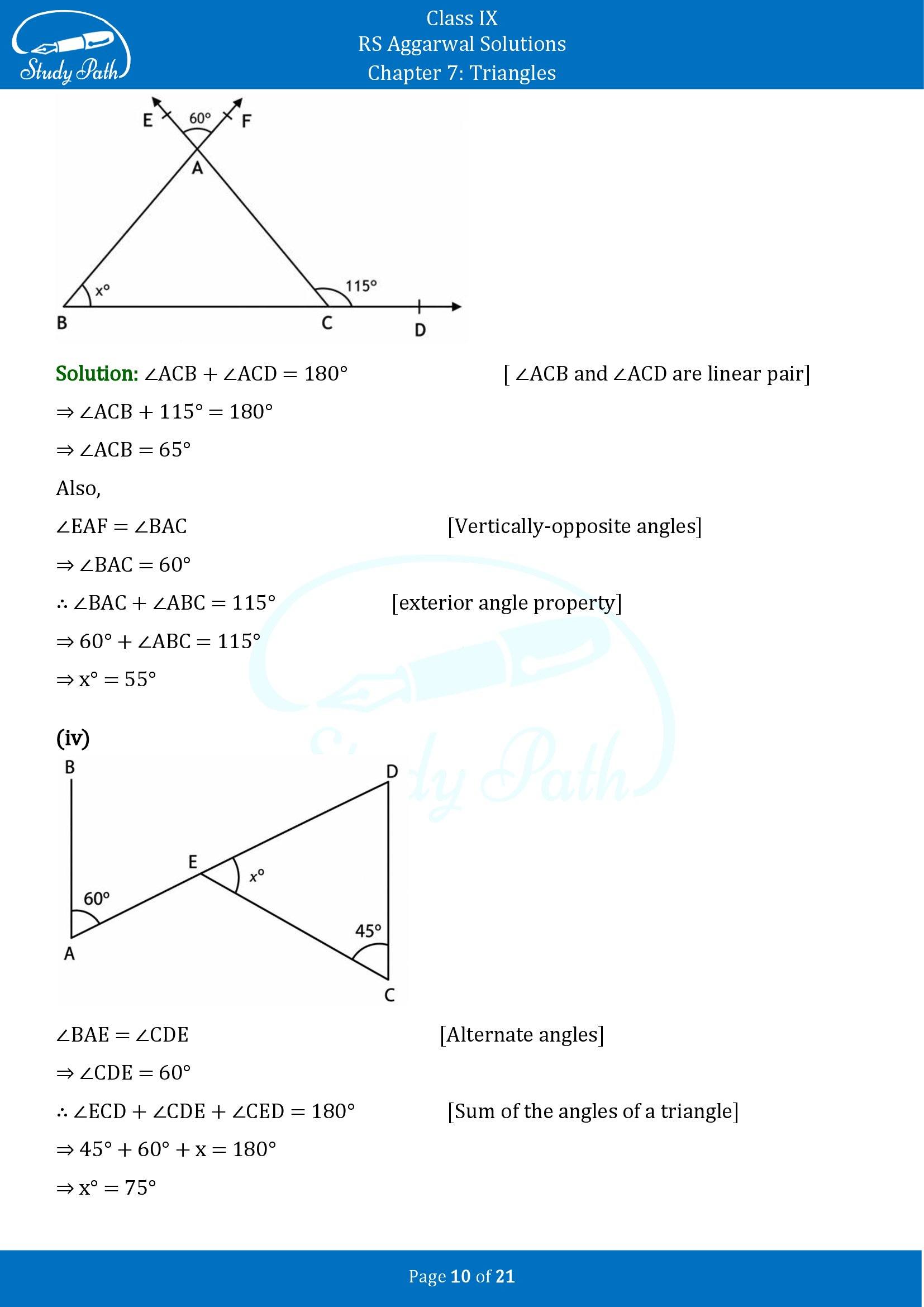 RS Aggarwal Solutions Class 9 Chapter 7 Triangles Exercise 7 00010