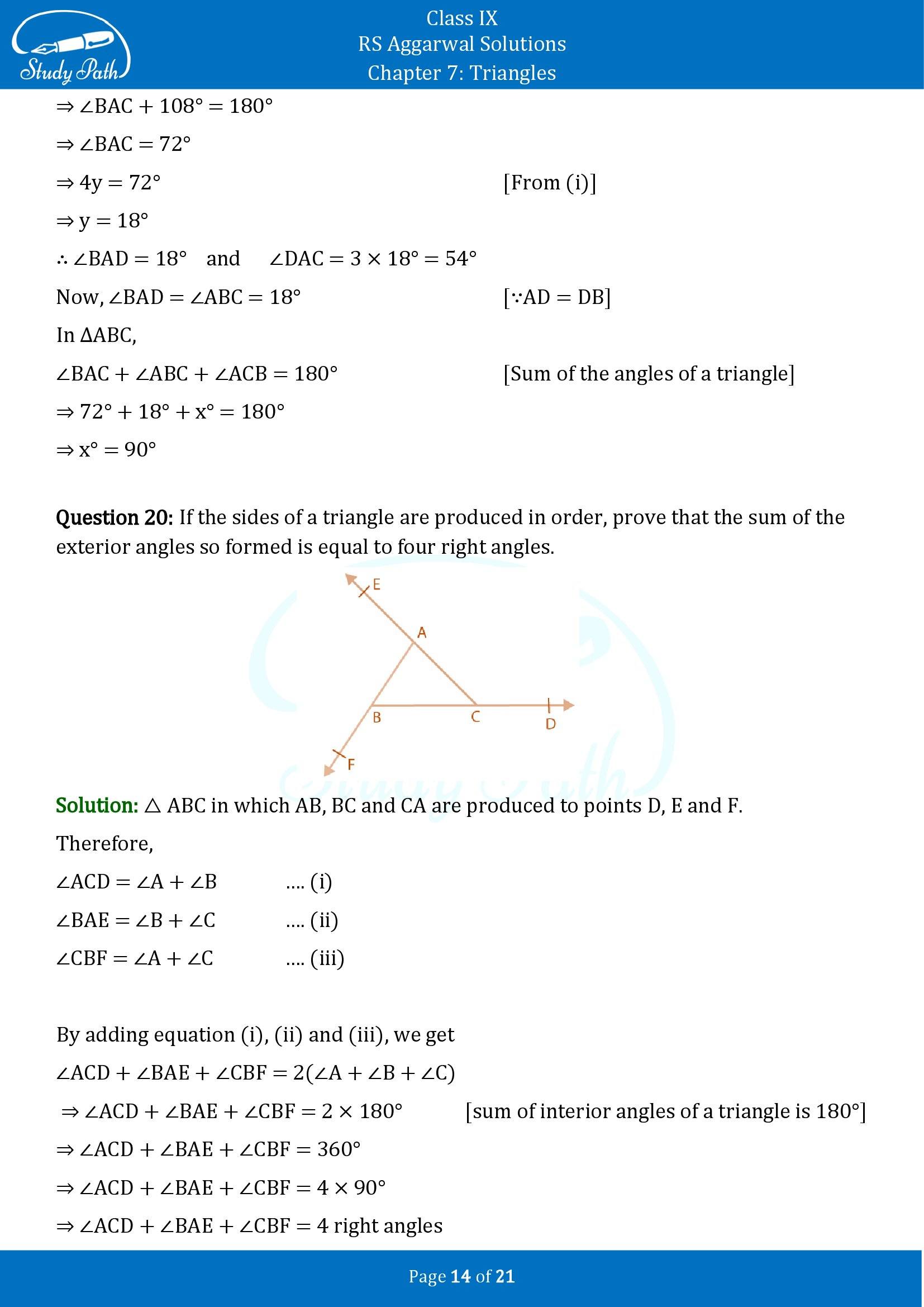 RS Aggarwal Solutions Class 9 Chapter 7 Triangles Exercise 7 00014