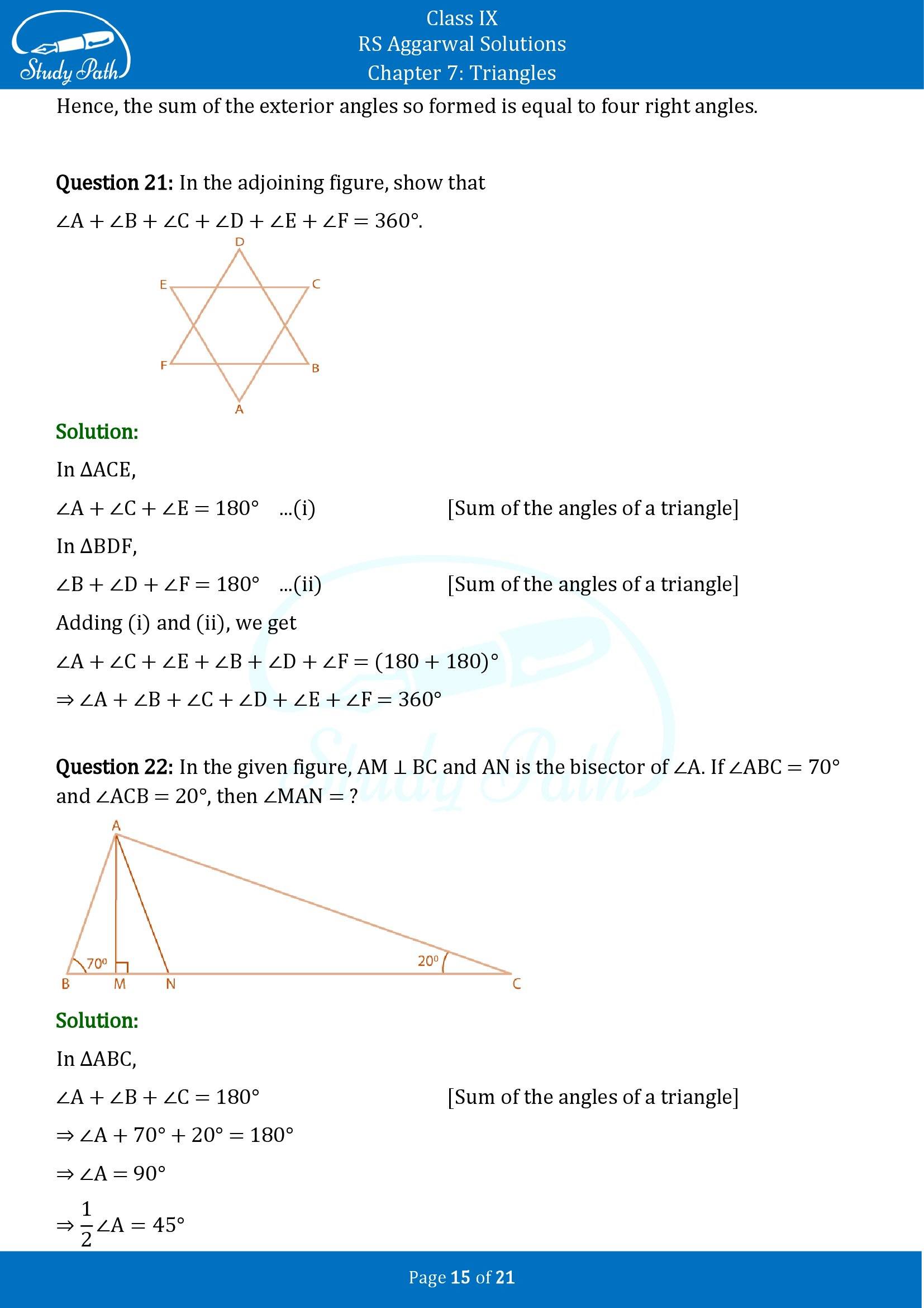 RS Aggarwal Solutions Class 9 Chapter 7 Triangles Exercise 7 00015