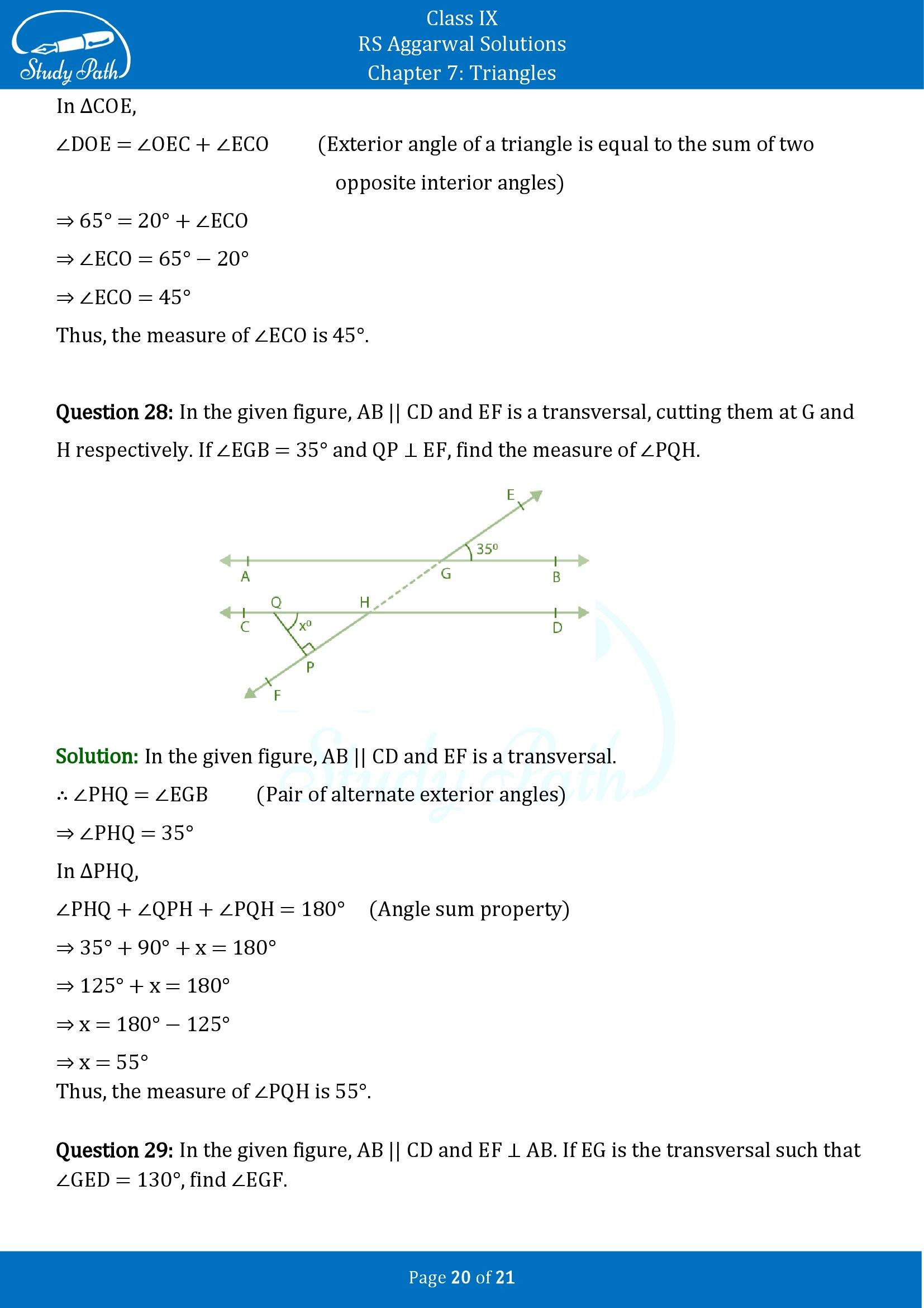RS Aggarwal Solutions Class 9 Chapter 7 Triangles Exercise 7 00020