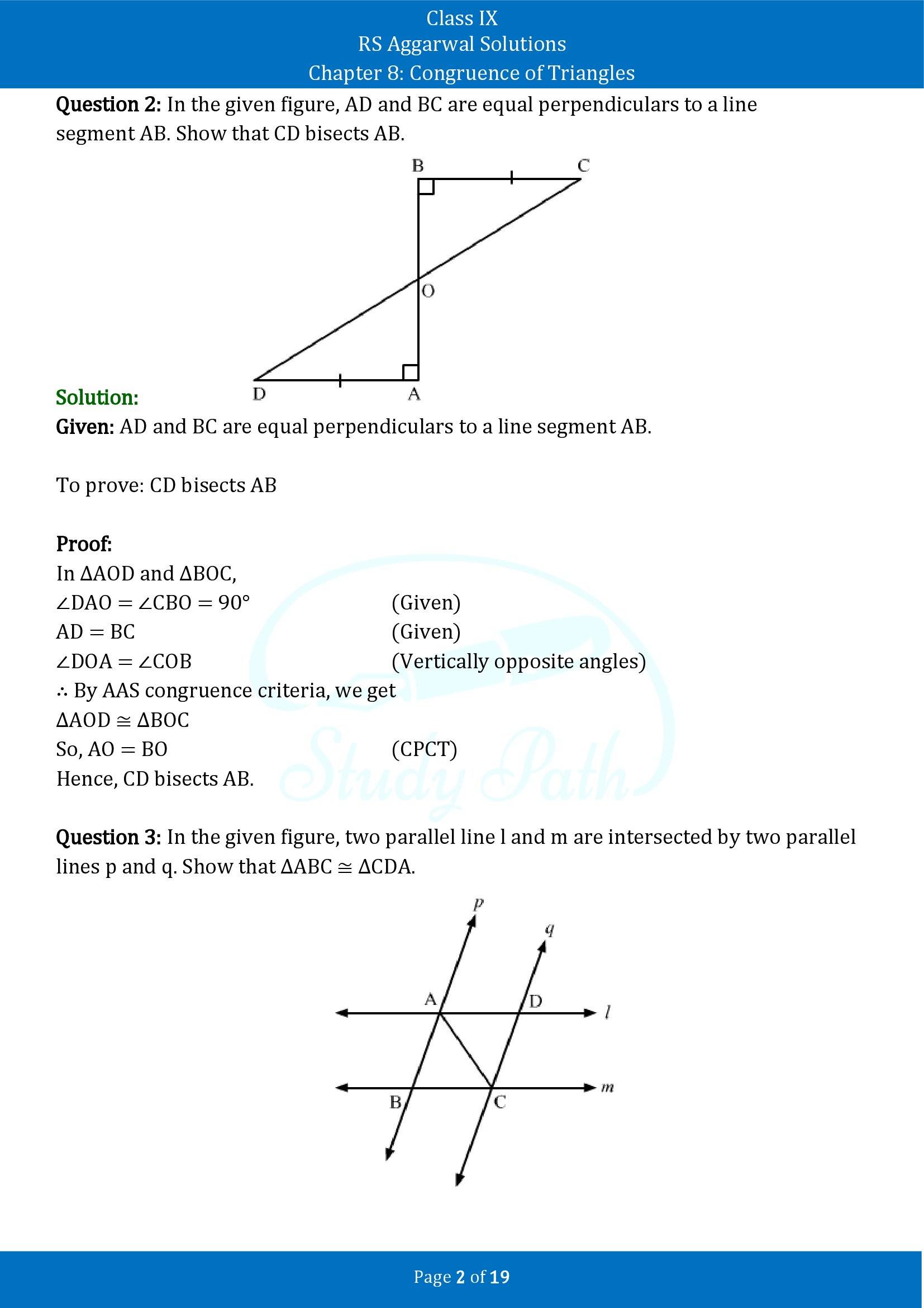 RS Aggarwal Solutions Class 9 Chapter 8 Congruence of Triangles Exercise 8 00002