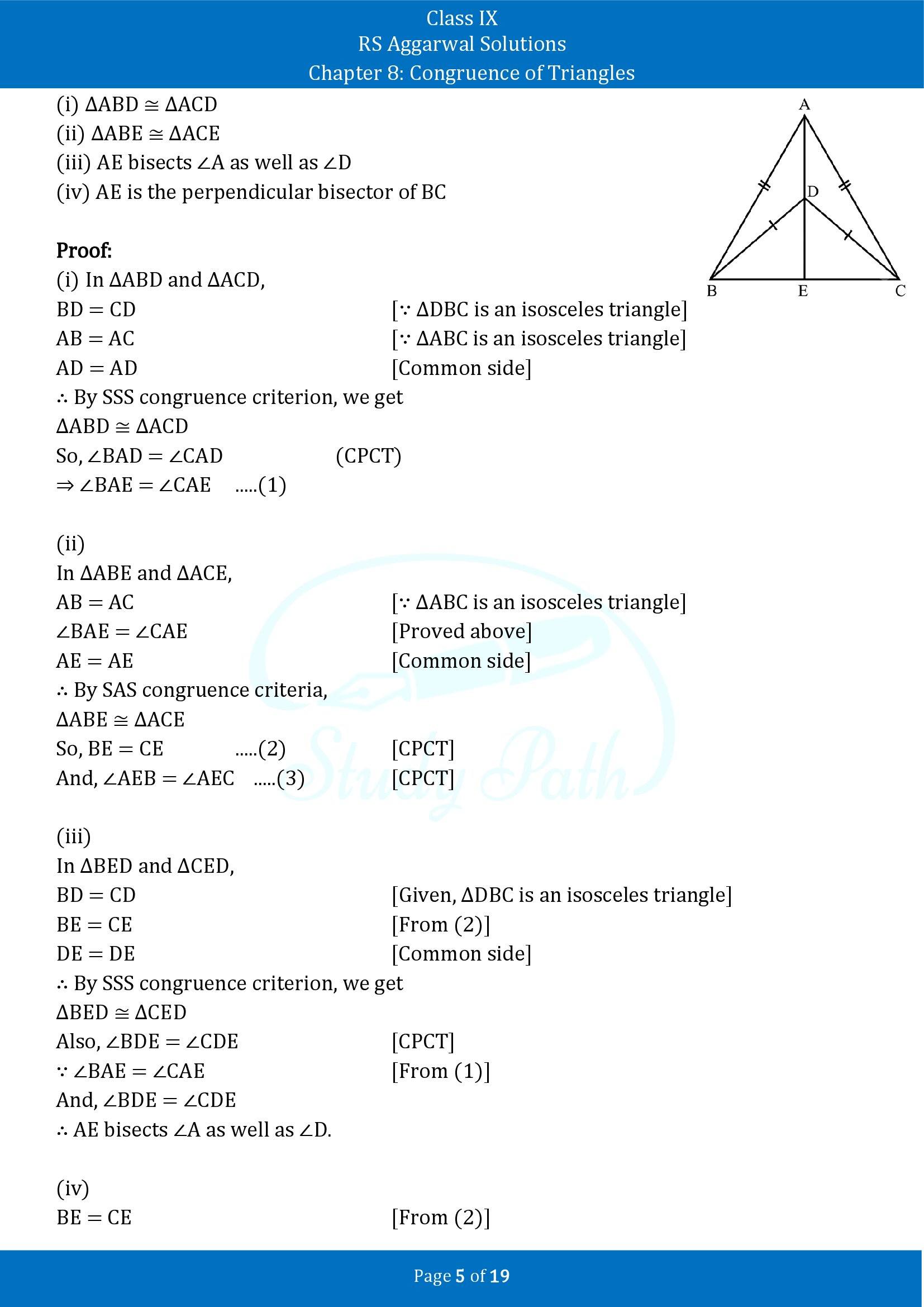 RS Aggarwal Solutions Class 9 Chapter 8 Congruence of Triangles Exercise 8 00005