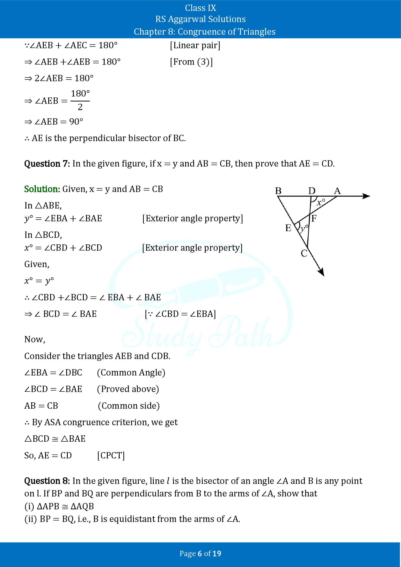 RS Aggarwal Solutions Class 9 Chapter 8 Congruence of Triangles Exercise 8 00006