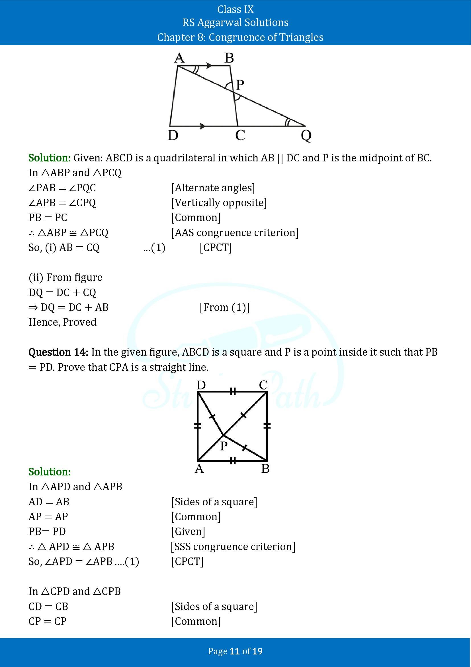 RS Aggarwal Solutions Class 9 Chapter 8 Congruence of Triangles Exercise 8 00011