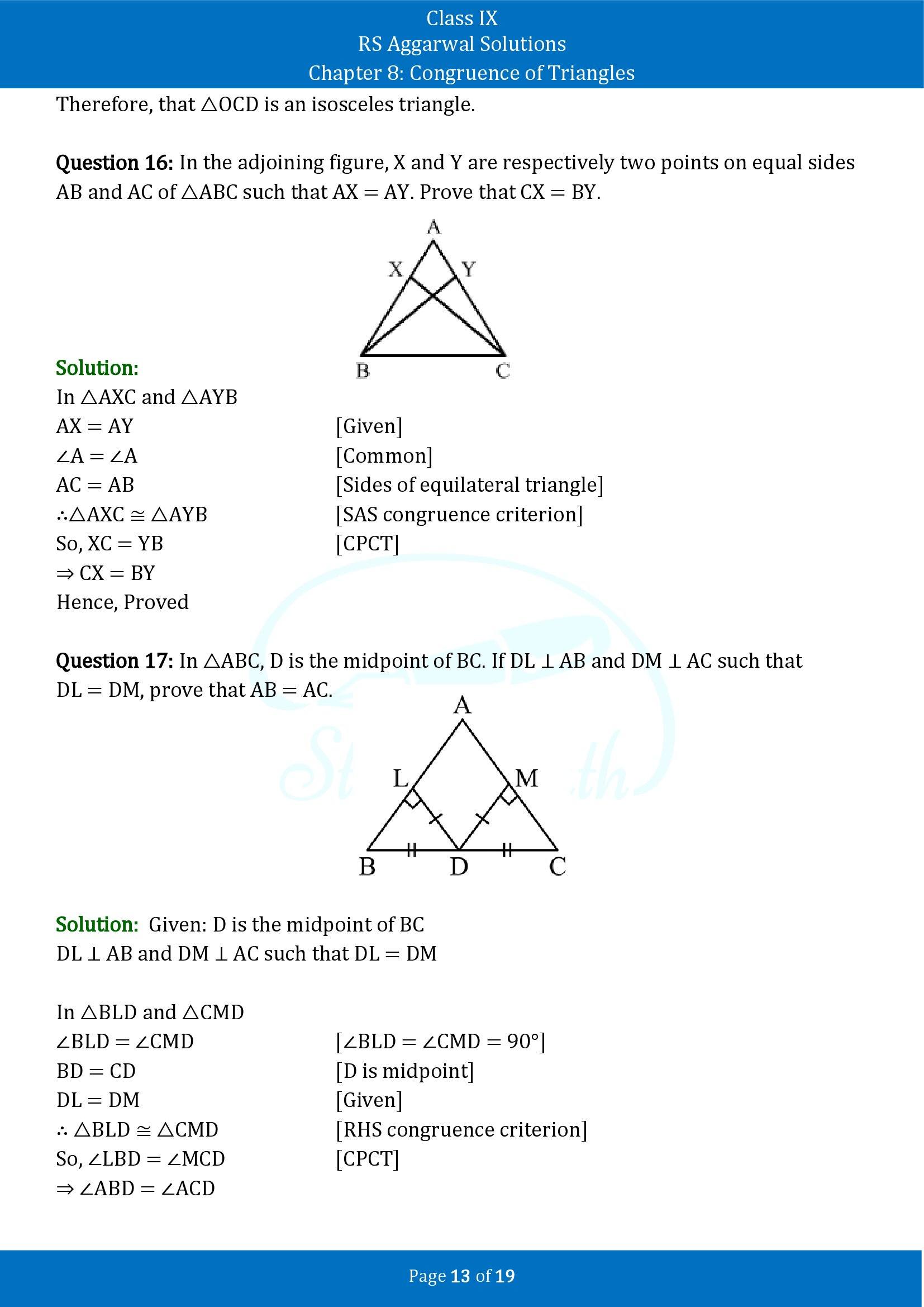 RS Aggarwal Solutions Class 9 Chapter 8 Congruence of Triangles Exercise 8 00013