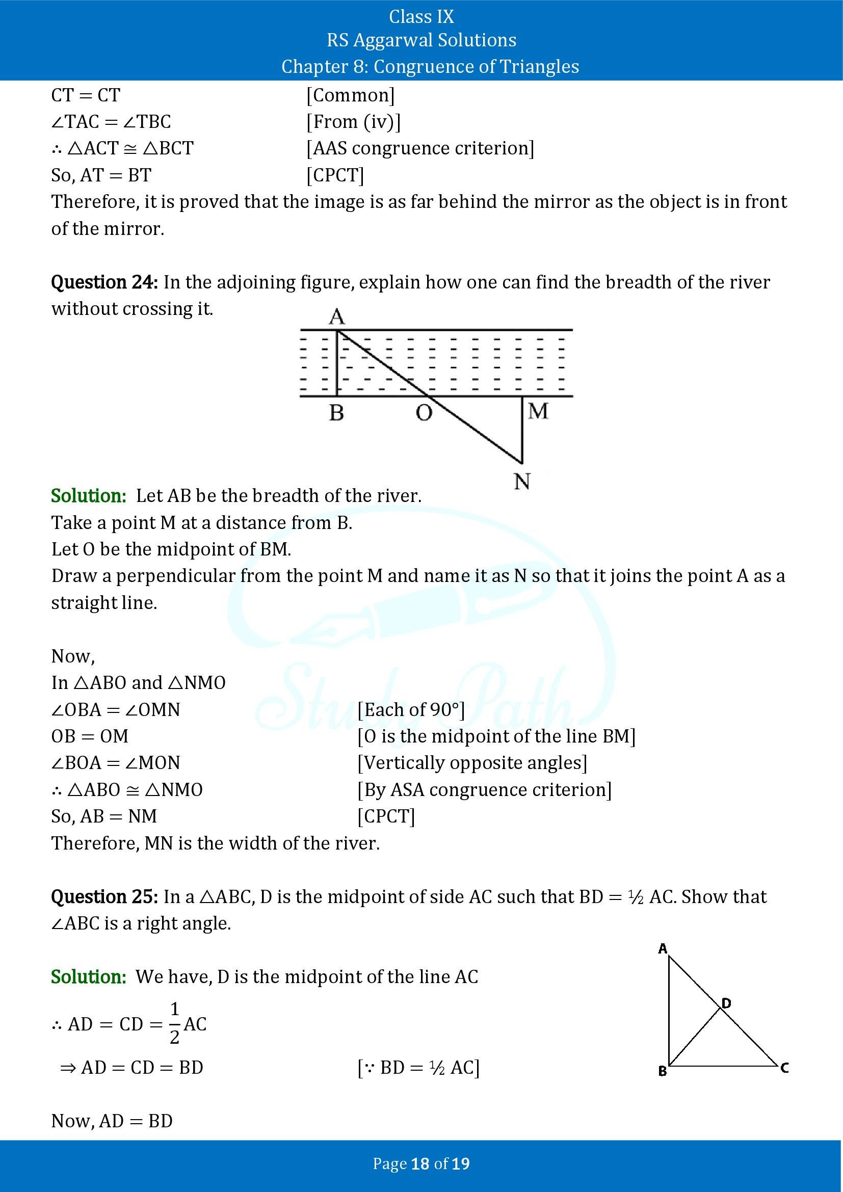 RS Aggarwal Solutions Class 9 Chapter 8 Congruence of Triangles Exercise 8 00018