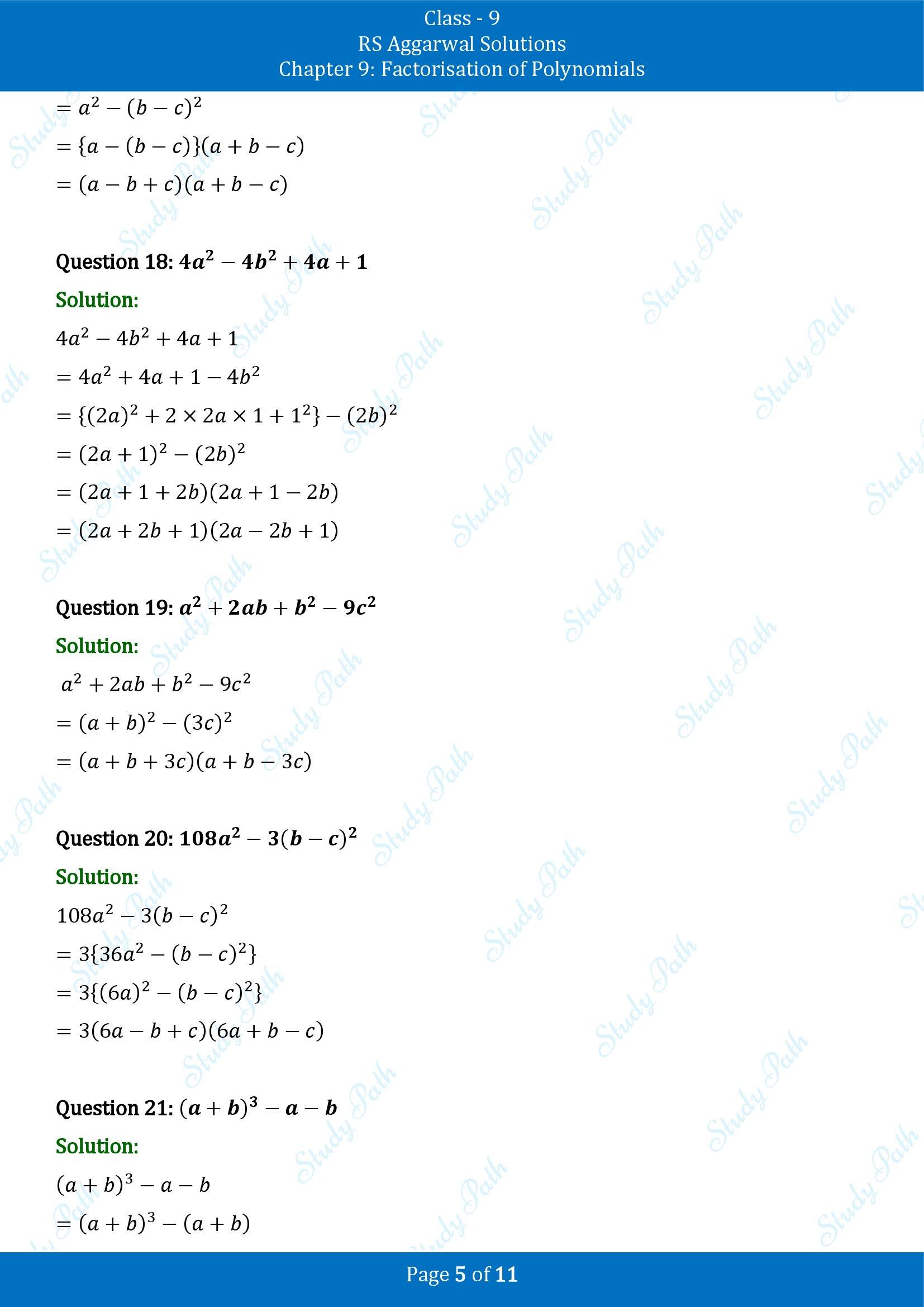 RS Aggarwal Solutions Class 9 Chapter 9 Factorisation of Polynomials Exercise 9B 00005
