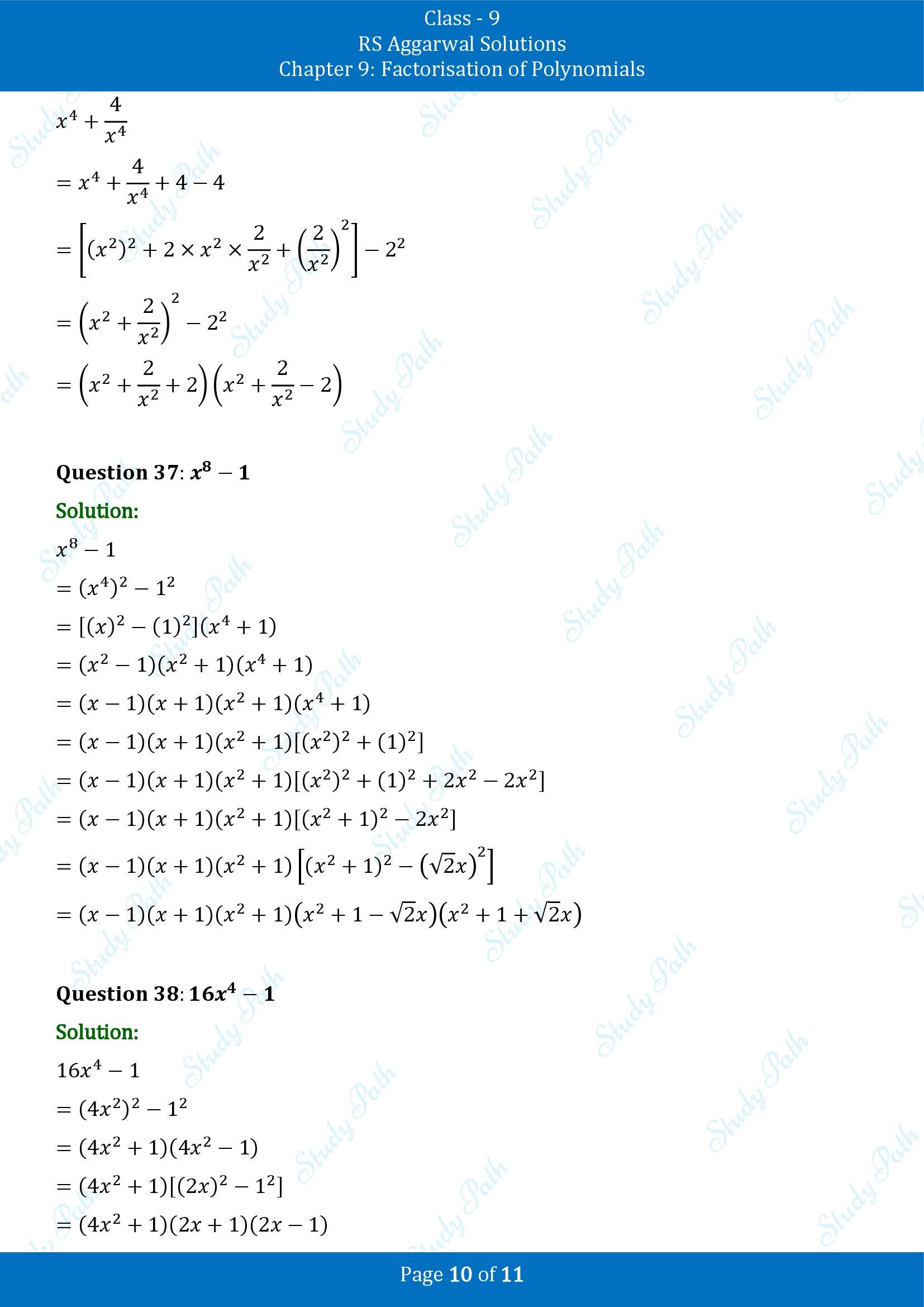 RS Aggarwal Solutions Class 9 Chapter 9 Factorisation of Polynomials Exercise 9B 00010