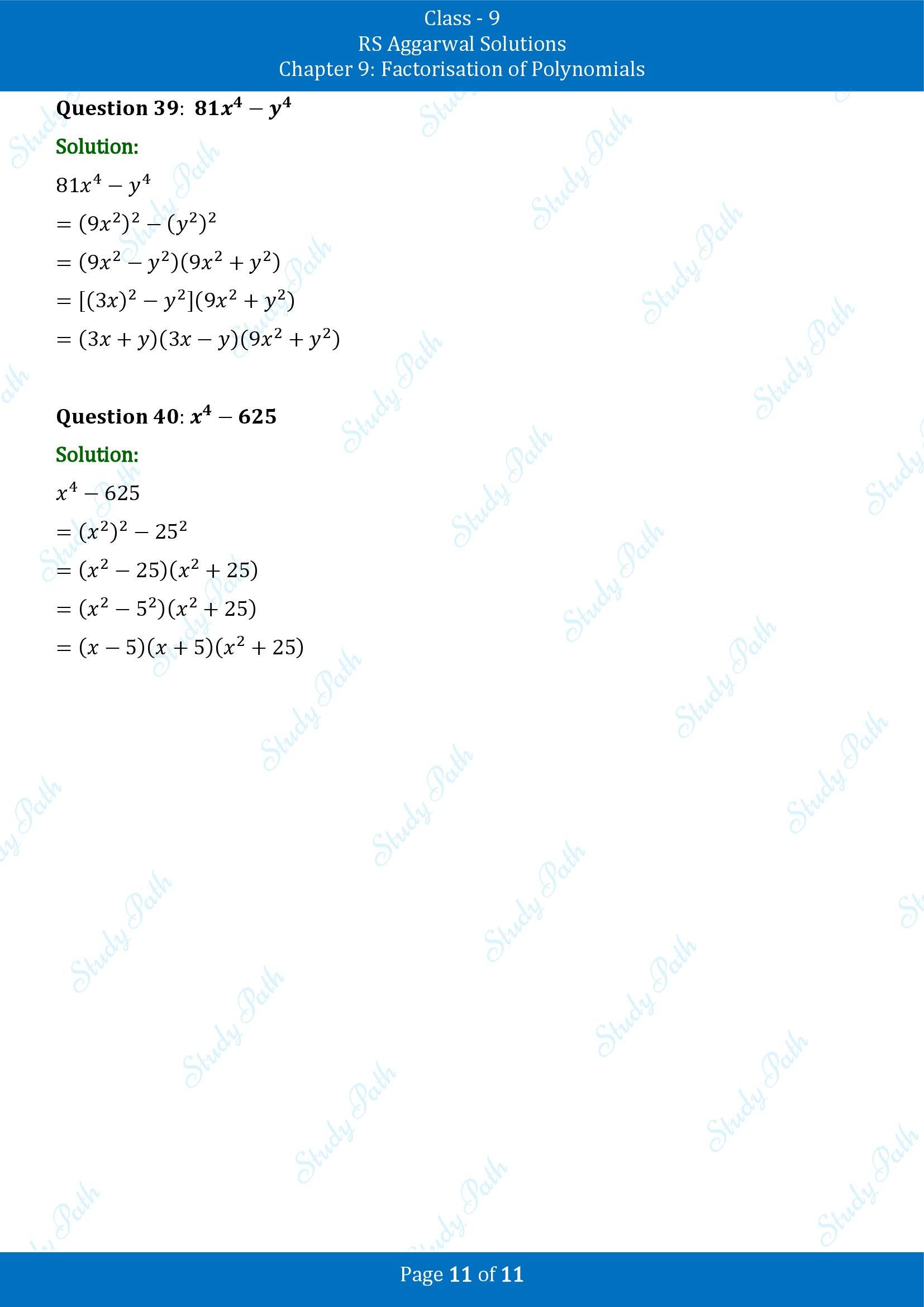 RS Aggarwal Solutions Class 9 Chapter 9 Factorisation of Polynomials Exercise 9B 00011