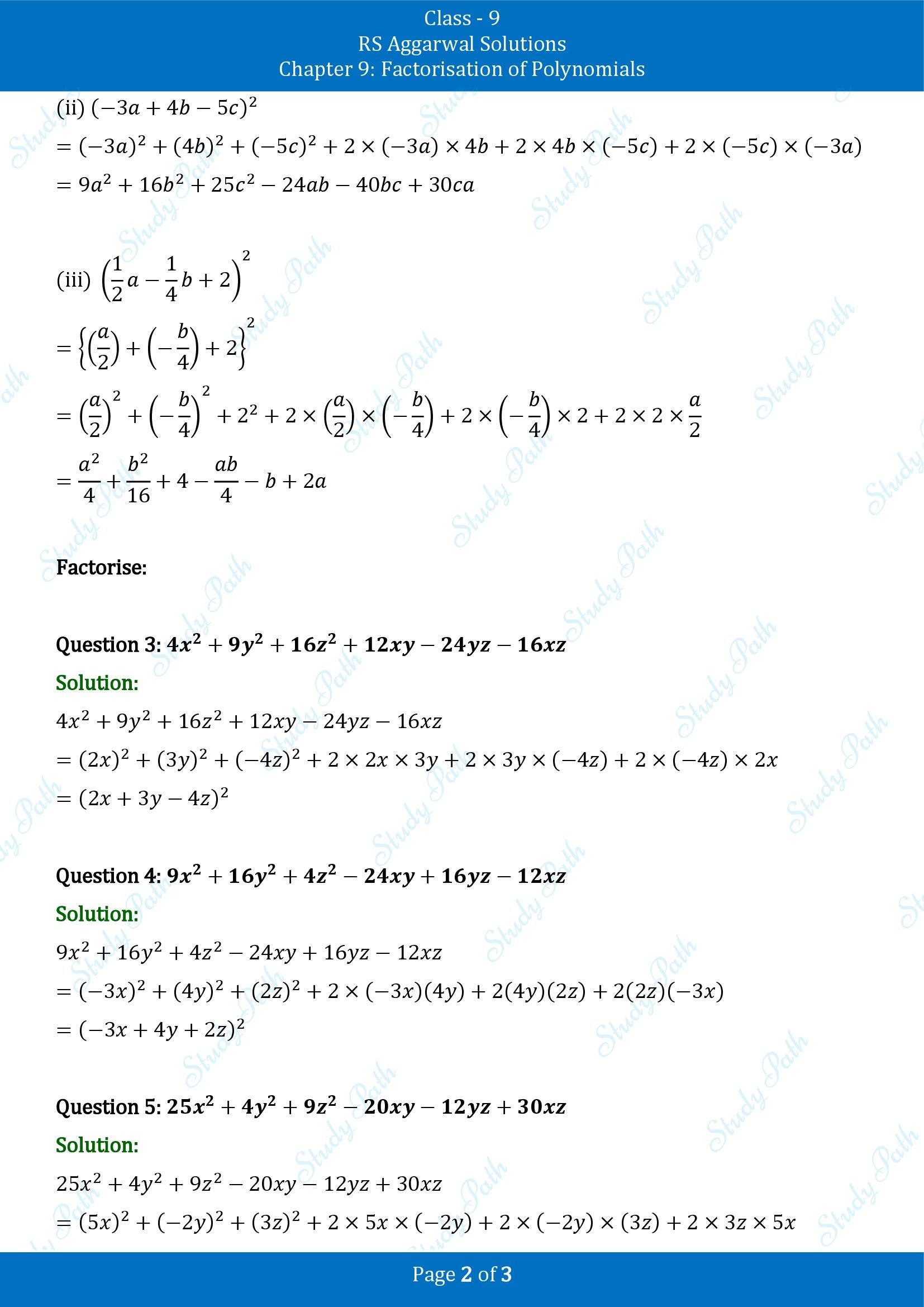 RS Aggarwal Solutions Class 9 Chapter 9 Factorisation of Polynomials Exercise 9D 00002