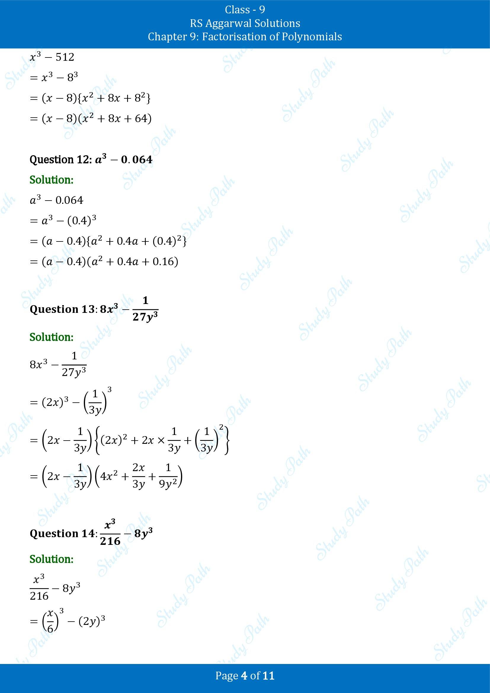 RS Aggarwal Solutions Class 9 Chapter 9 Factorisation of Polynomials Exercise 9F 00004