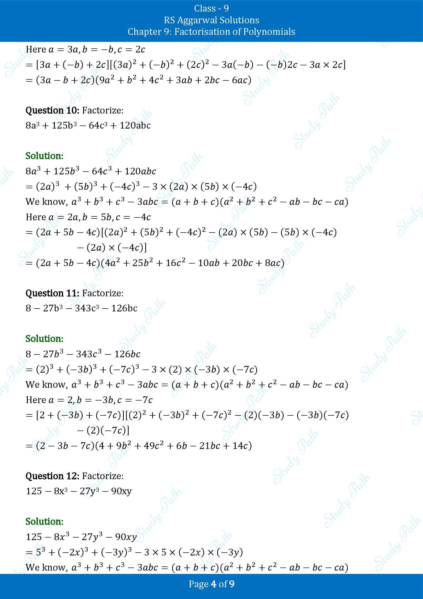 RS Aggarwal Solutions Class 9 Chapter 9 Factorisation of Polynomials Exercise 9G 00004