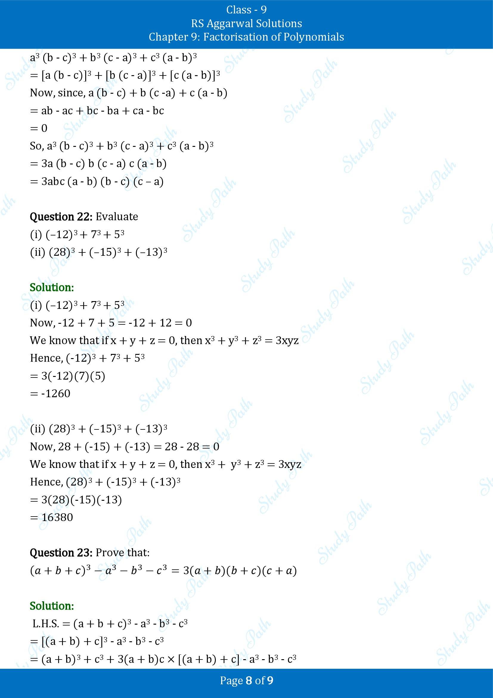 RS Aggarwal Solutions Class 9 Chapter 9 Factorisation of Polynomials Exercise 9G 00008