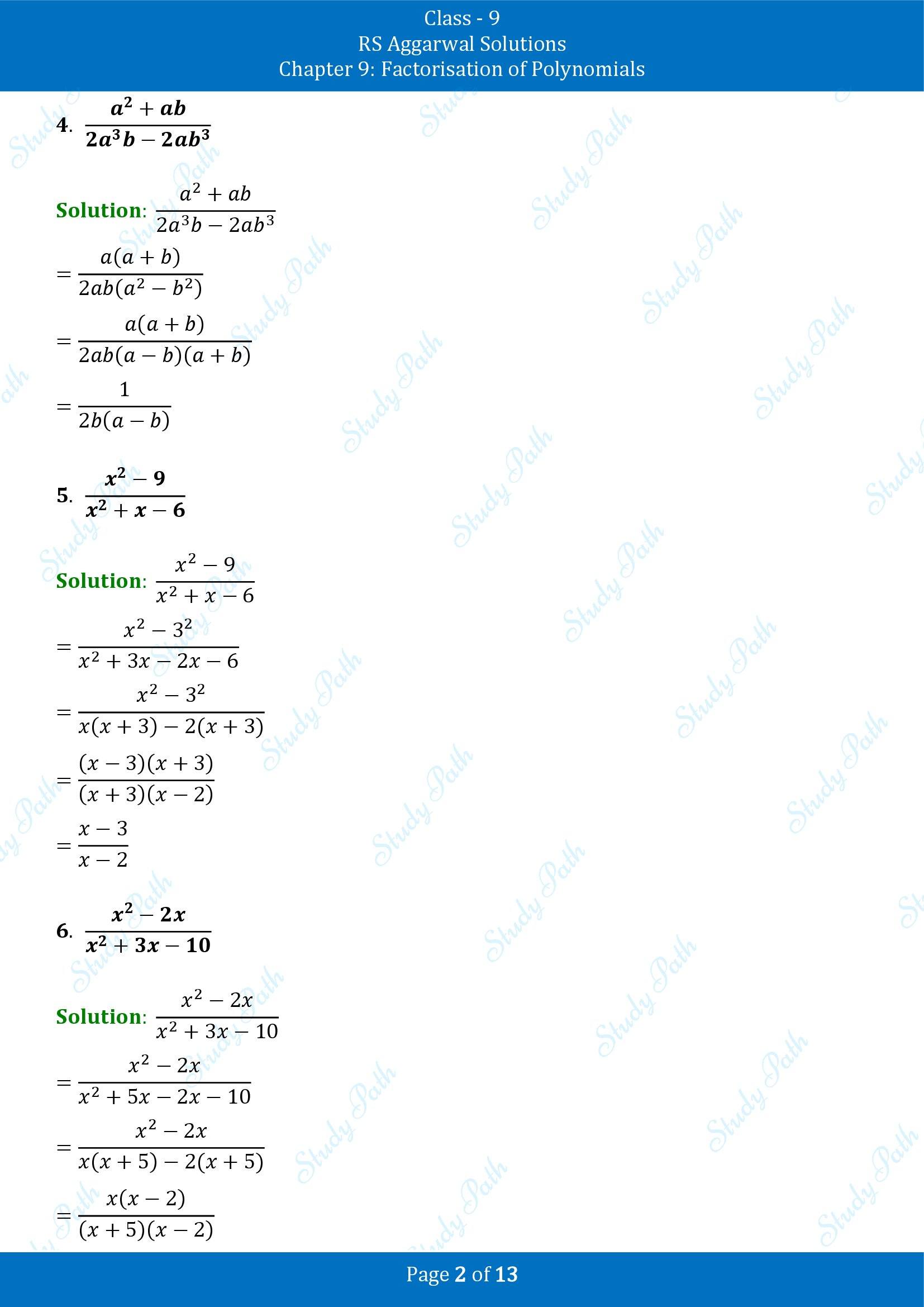 RS Aggarwal Solutions Class 9 Chapter 9 Factorisation of Polynomials Exercise 9H 00002