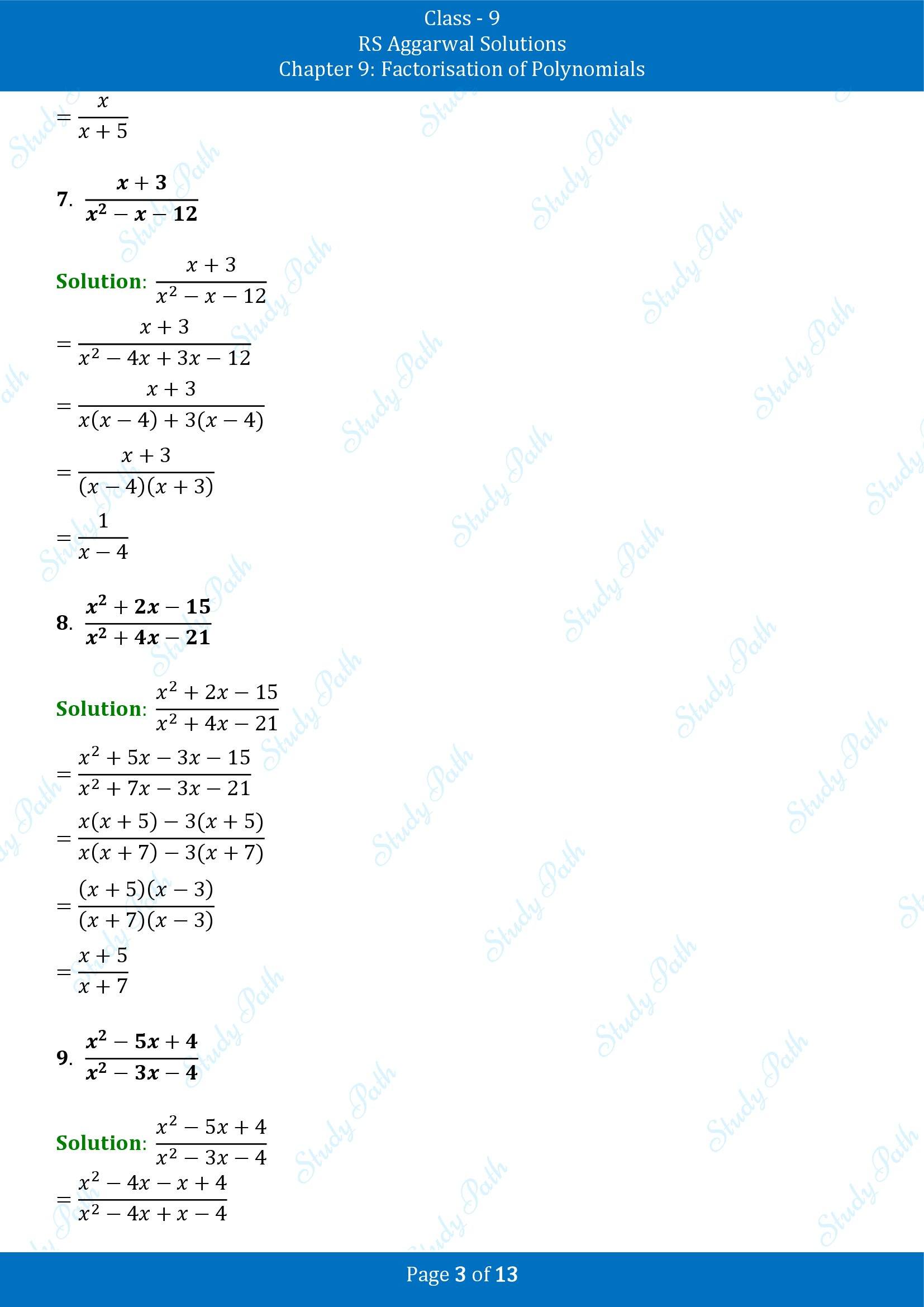 RS Aggarwal Solutions Class 9 Chapter 9 Factorisation of Polynomials Exercise 9H 00003