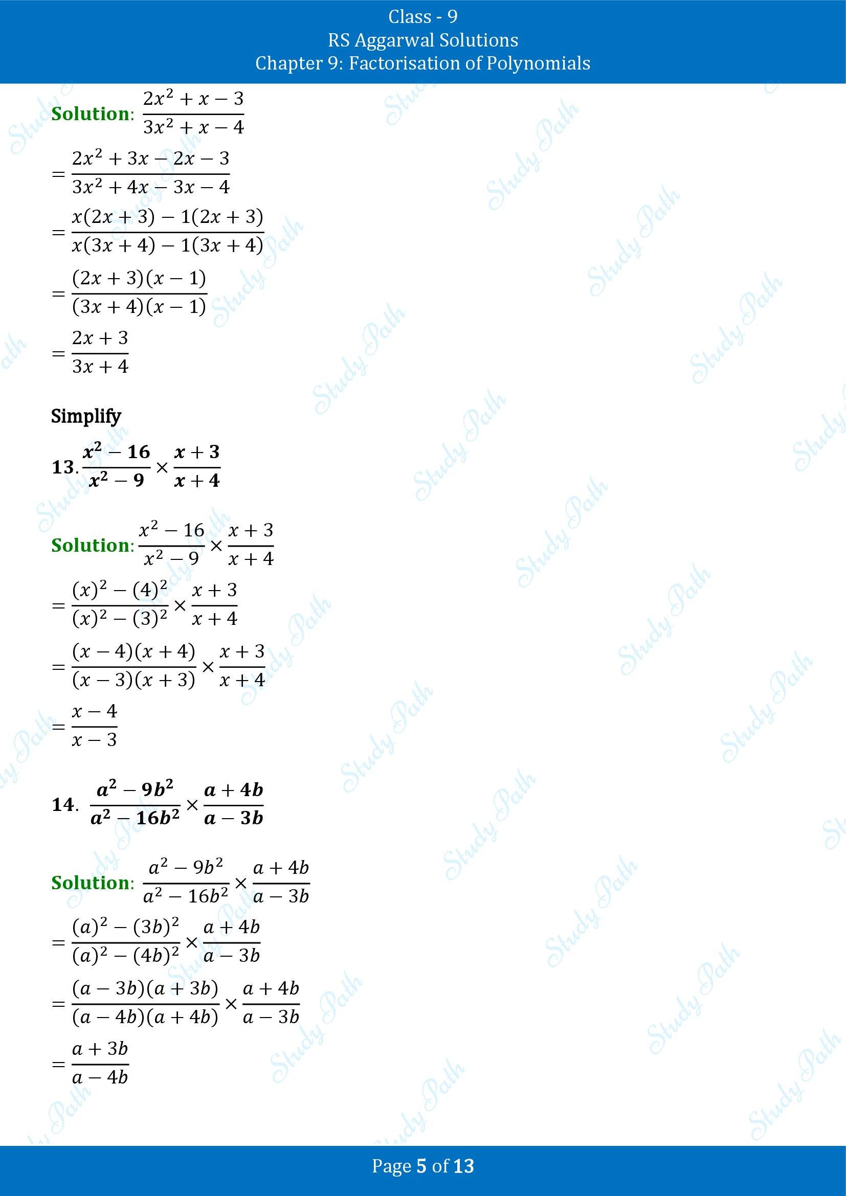 RS Aggarwal Solutions Class 9 Chapter 9 Factorisation of Polynomials Exercise 9H 00005