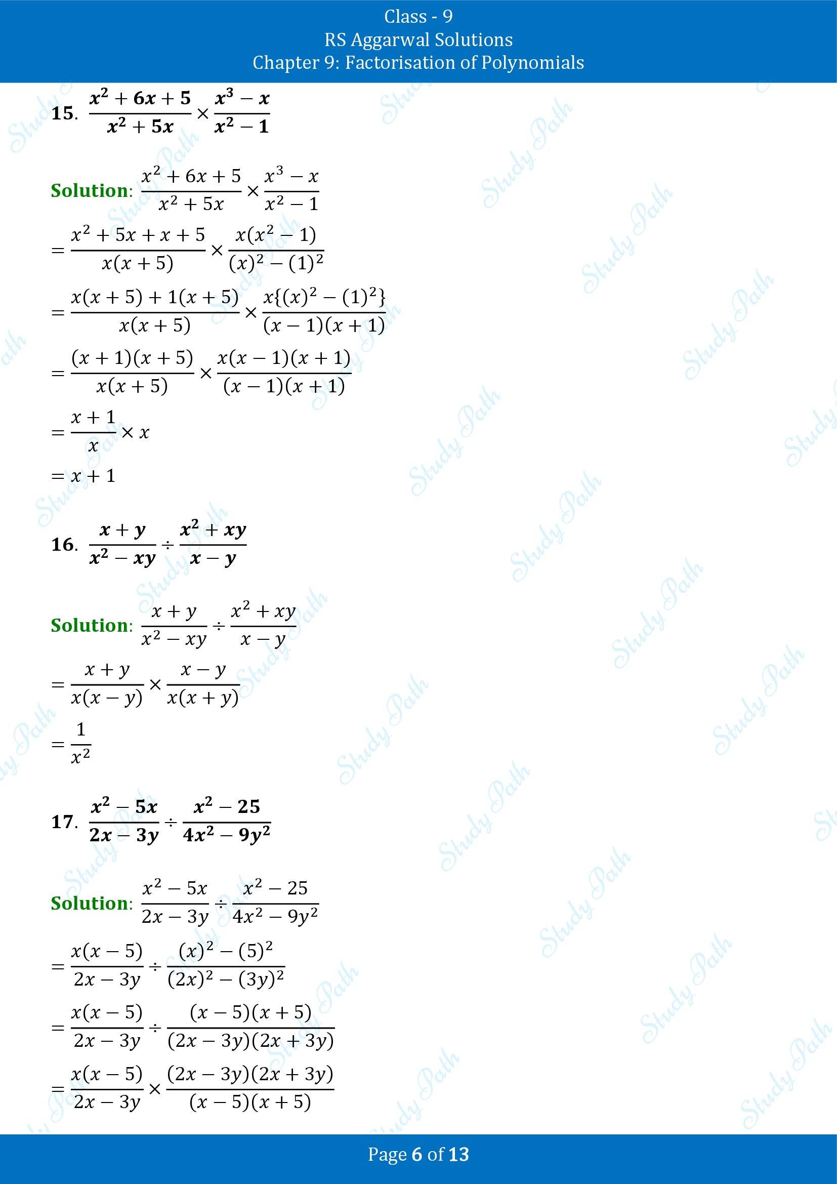 RS Aggarwal Solutions Class 9 Chapter 9 Factorisation of Polynomials Exercise 9H 00006