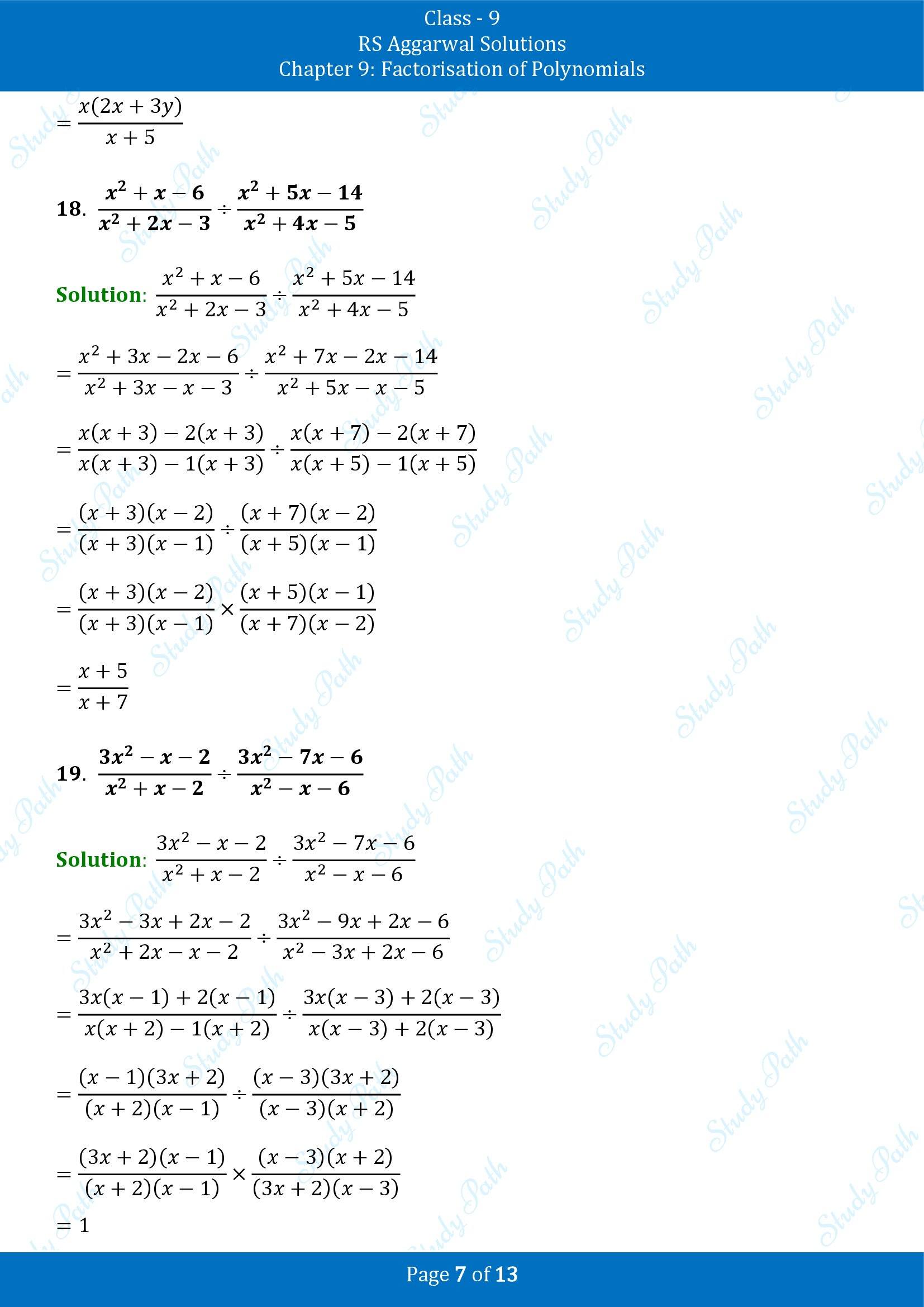 RS Aggarwal Solutions Class 9 Chapter 9 Factorisation of Polynomials Exercise 9H 00007