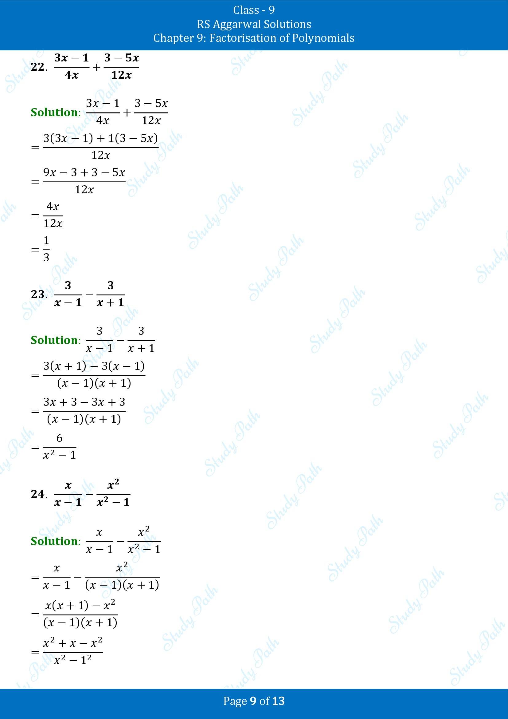 RS Aggarwal Solutions Class 9 Chapter 9 Factorisation of Polynomials Exercise 9H 00009
