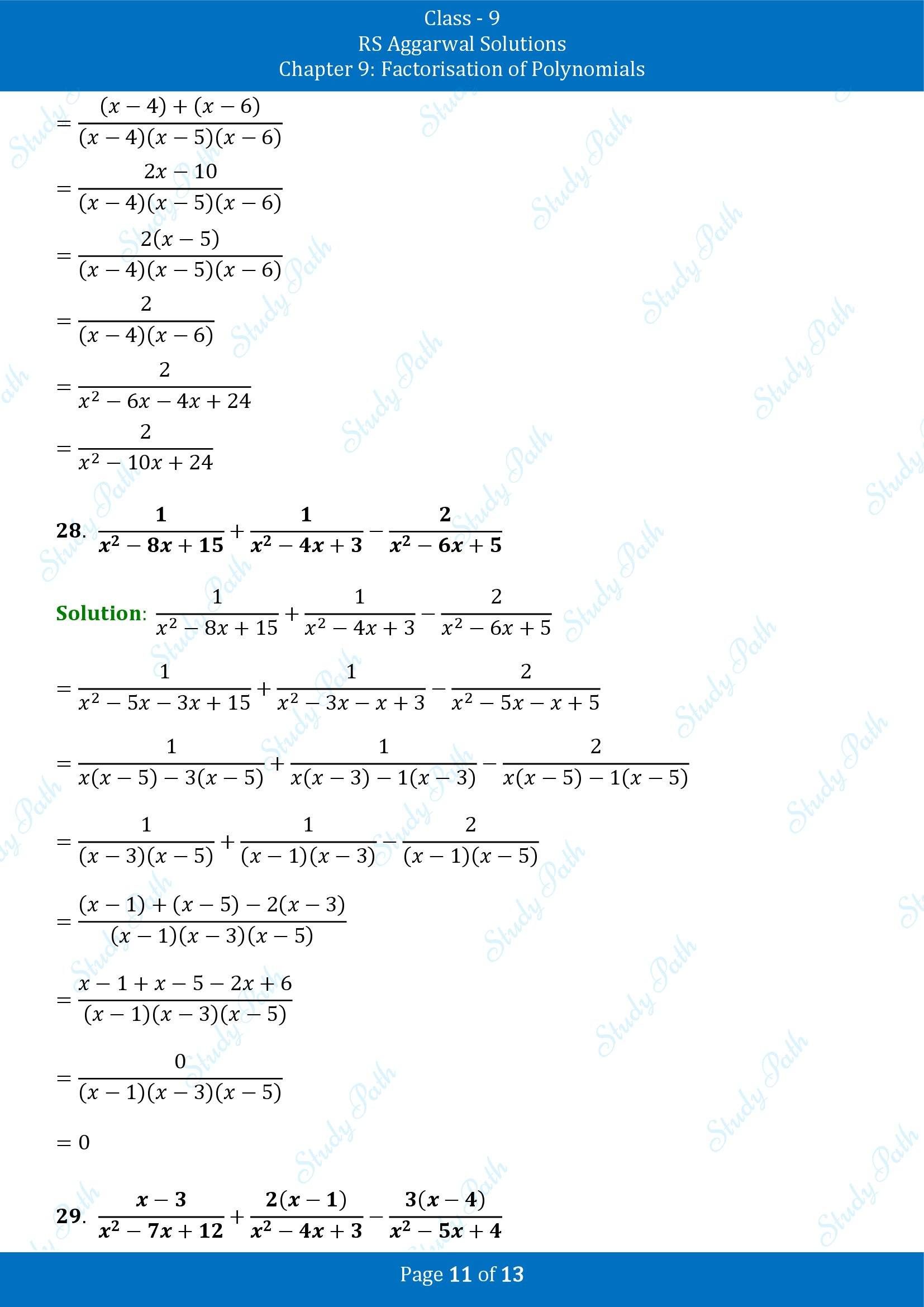 RS Aggarwal Solutions Class 9 Chapter 9 Factorisation of Polynomials Exercise 9H 00011