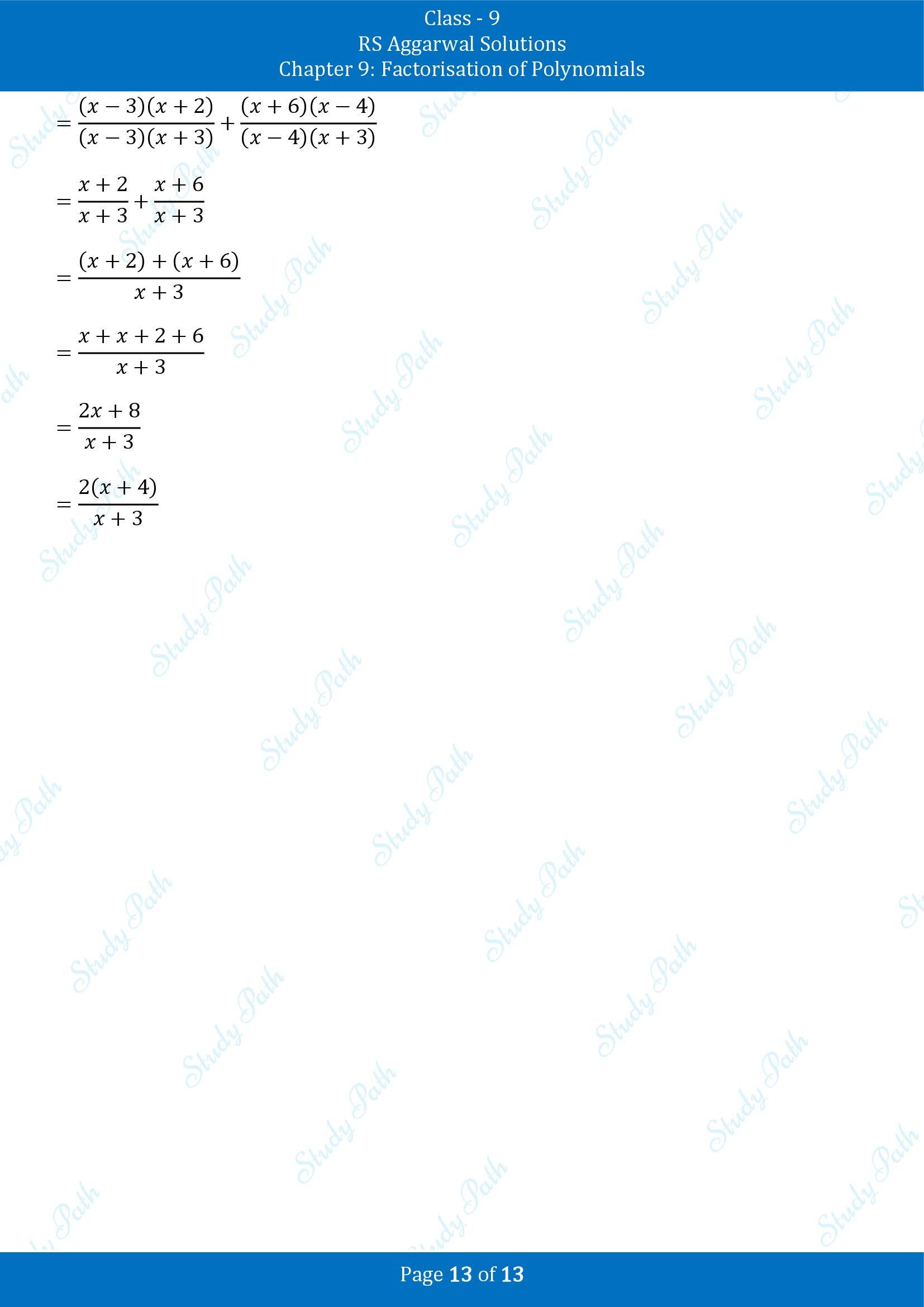 RS Aggarwal Solutions Class 9 Chapter 9 Factorisation of Polynomials Exercise 9H 00013