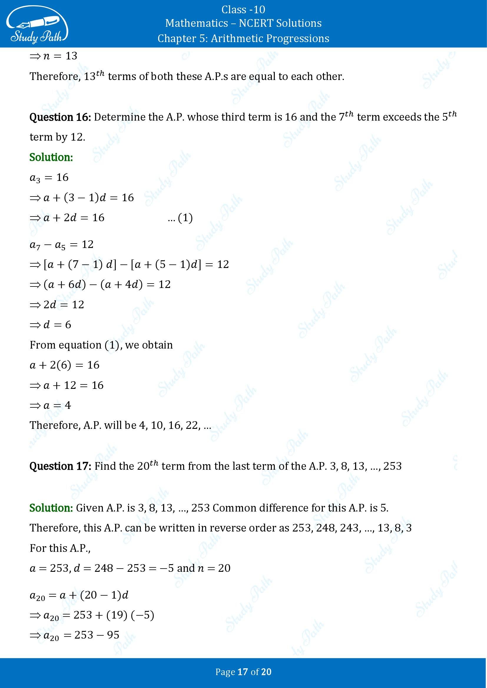 NCERT Solutions for Class 10 Maths Chapter 5 Arithmetic Progressions Exercise 5.2 00017