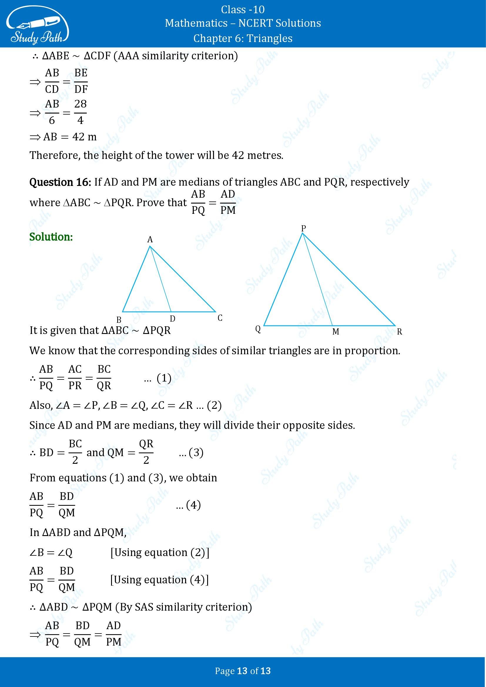 NCERT Solutions for Class 10 Maths Chapter 6 Triangles Exercise 6.3 00013