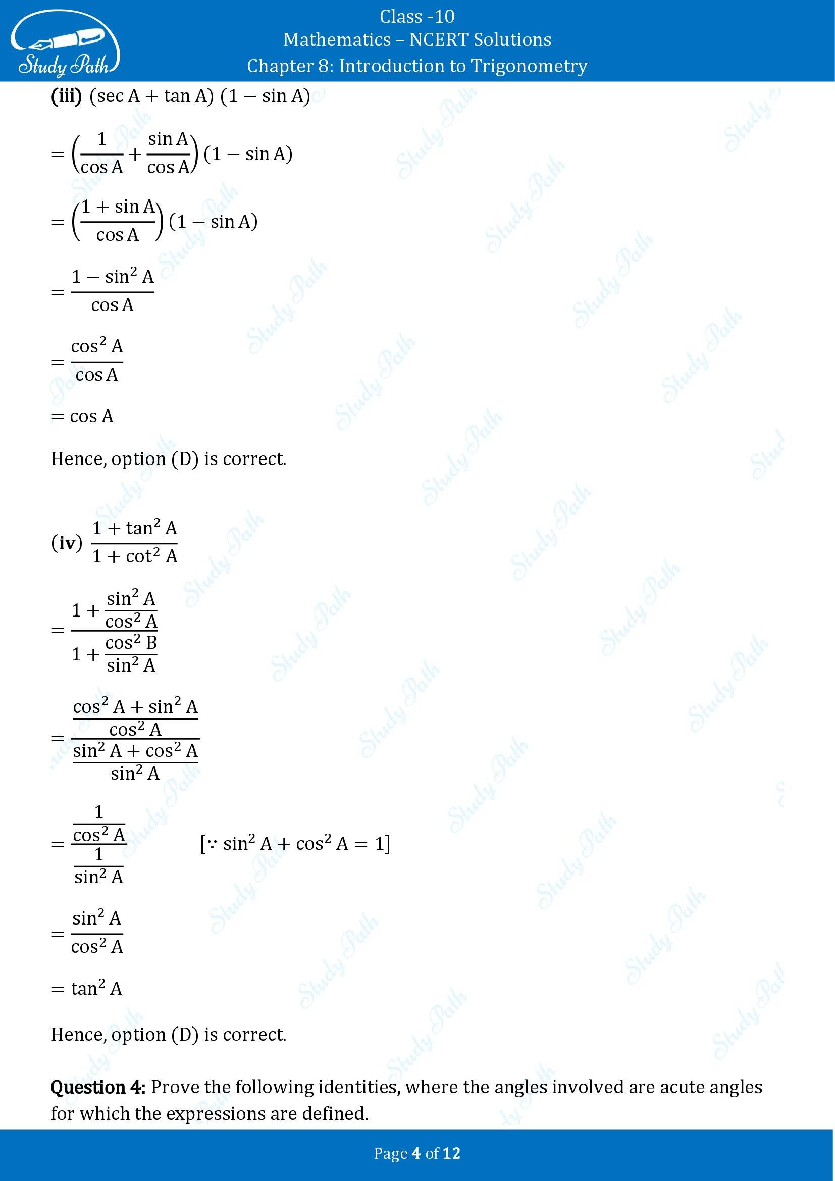 NCERT Solutions for Class 10 Maths Chapter 8 Introduction to Trigonometry Exercise 8.3 00004