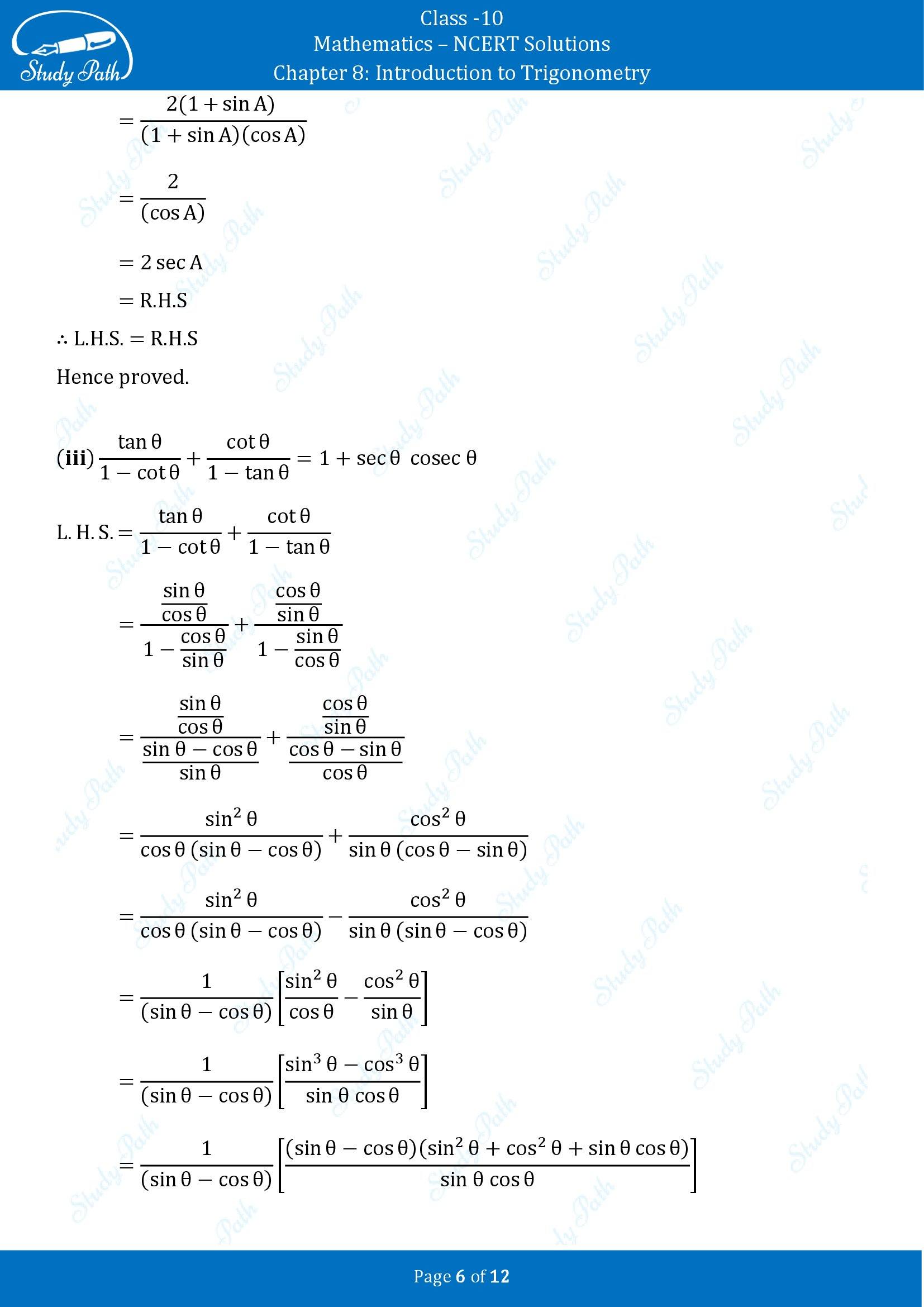 NCERT Solutions for Class 10 Maths Chapter 8 Introduction to Trigonometry Exercise 8.3 00006