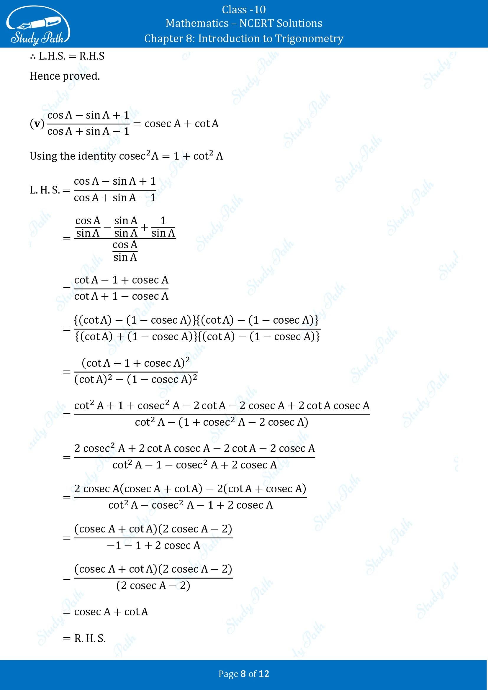 NCERT Solutions for Class 10 Maths Chapter 8 Introduction to Trigonometry Exercise 8.3 00008