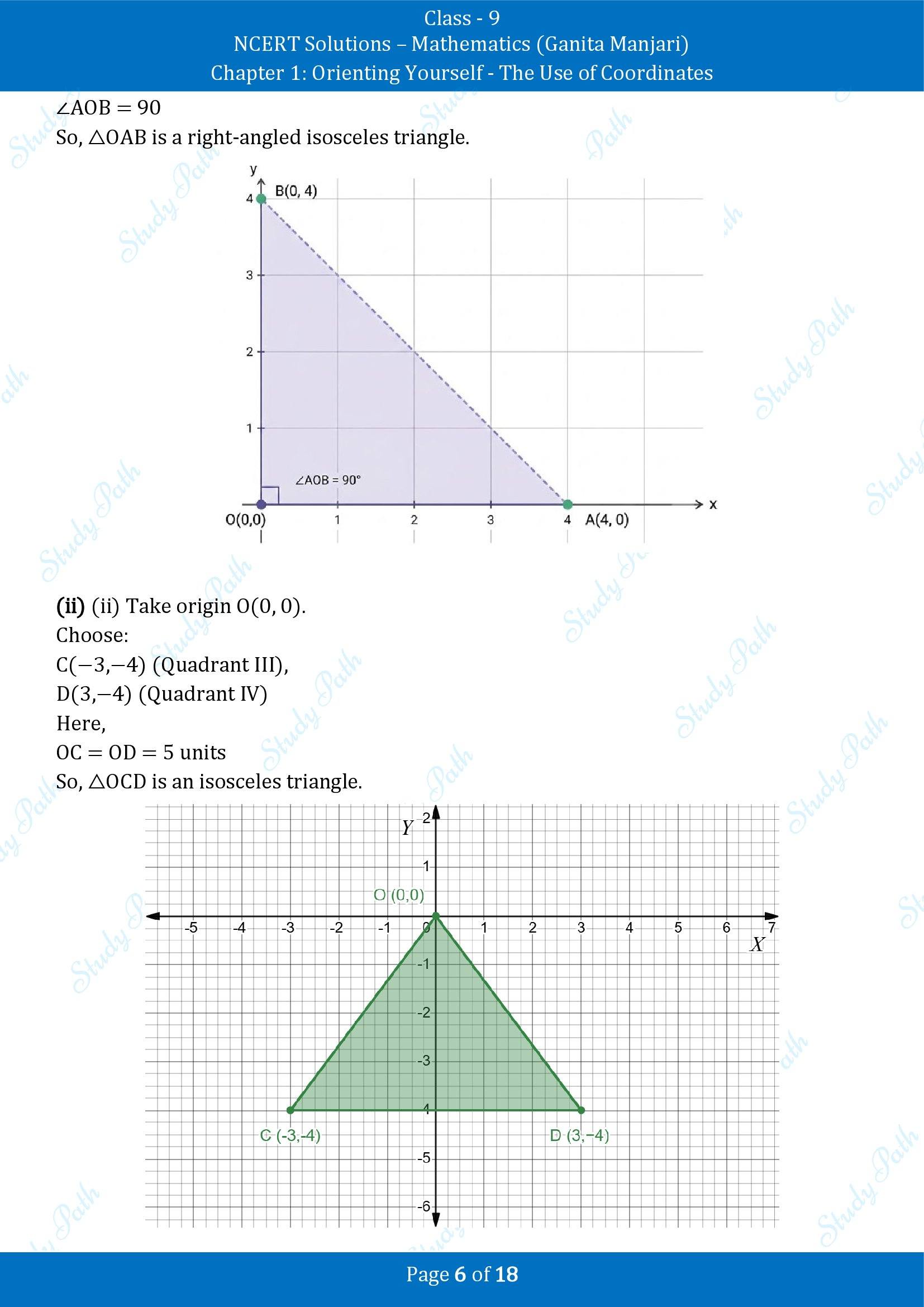 NCERT Solutions for Class 9 Maths Chapter 1 Orienting Yourself The Use of Coordinates End of Chapter