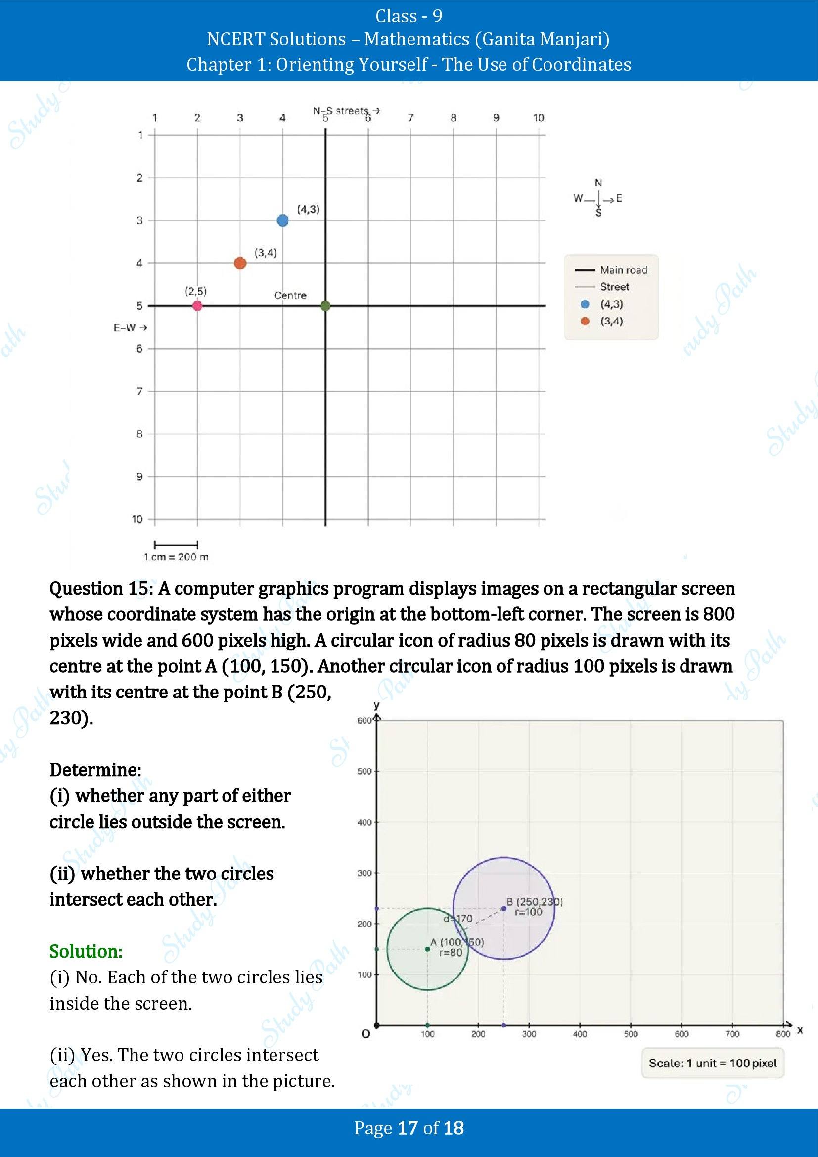 NCERT Solutions for Class 9 Maths Chapter 1 Orienting Yourself The Use of Coordinates End of Chapter