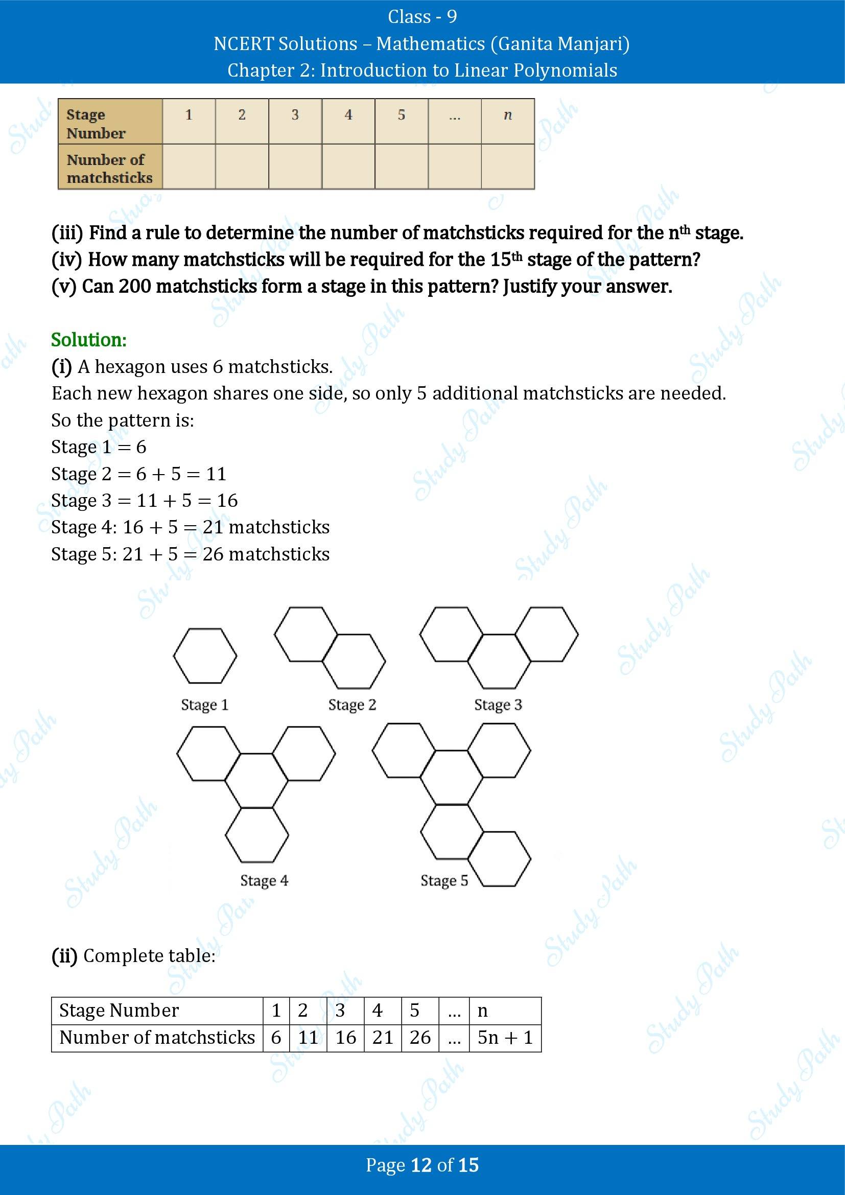 NCERT Solutions for Class 9 Maths Chapter 2 Introduction to Linear Polynomials End of Chapter