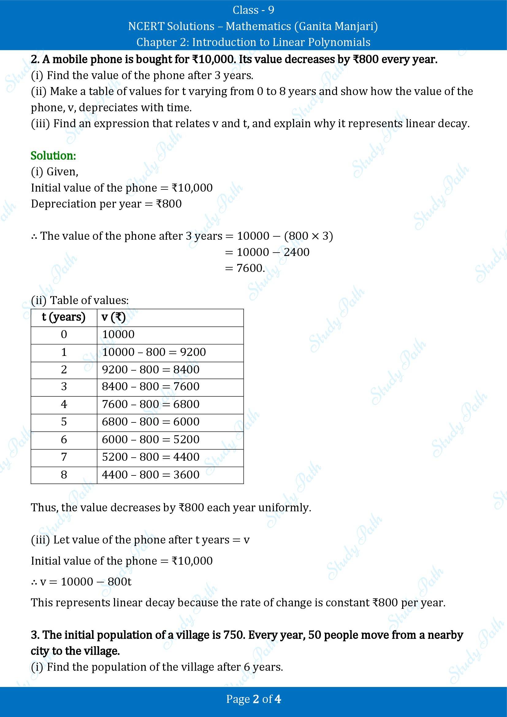 NCERT Solutions for Class 9 Maths Chapter 2 Introduction to Linear Polynomials Exercise Set 2.4 00002