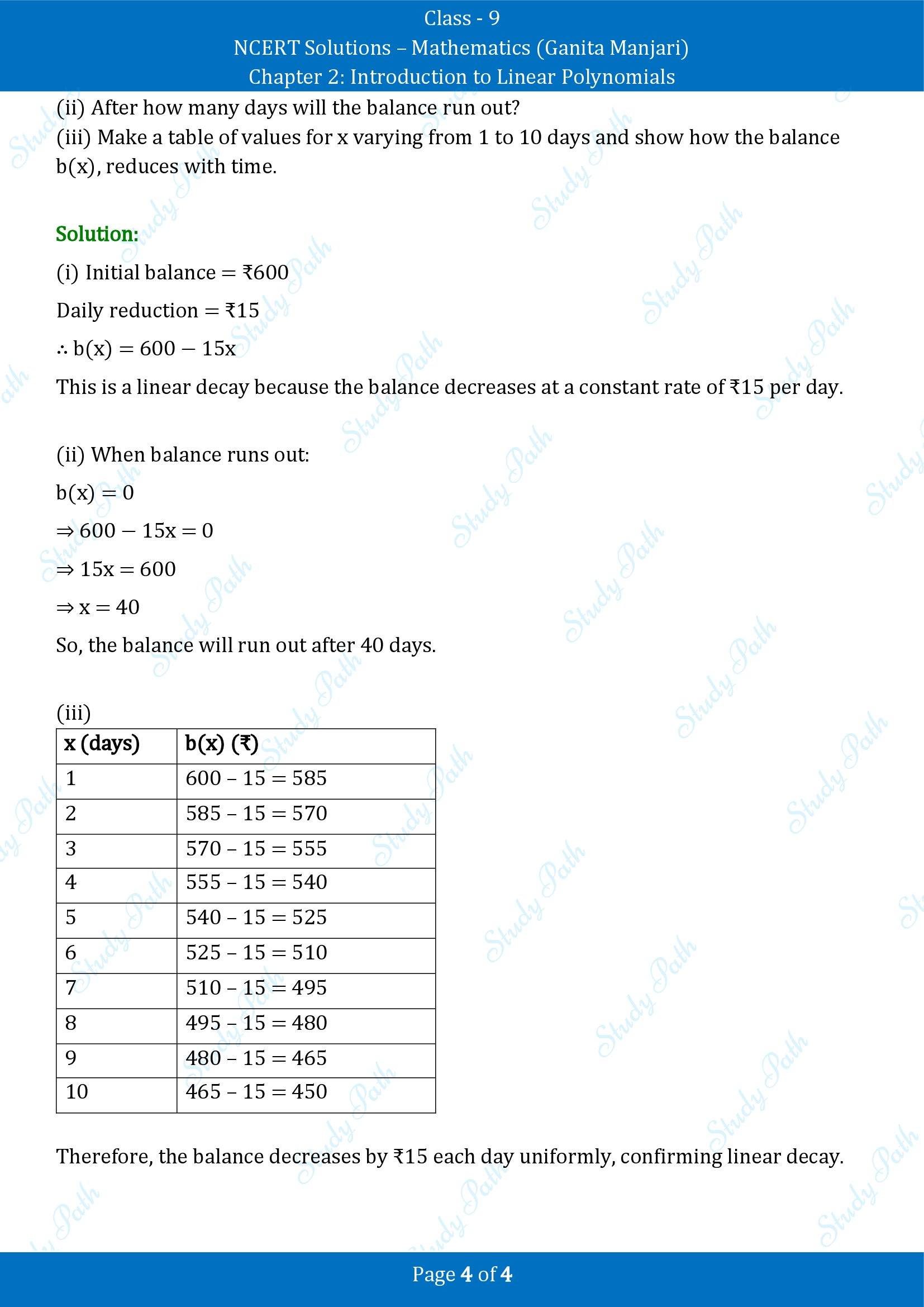 NCERT Solutions for Class 9 Maths Chapter 2 Introduction to Linear Polynomials Exercise Set 2.4 00004