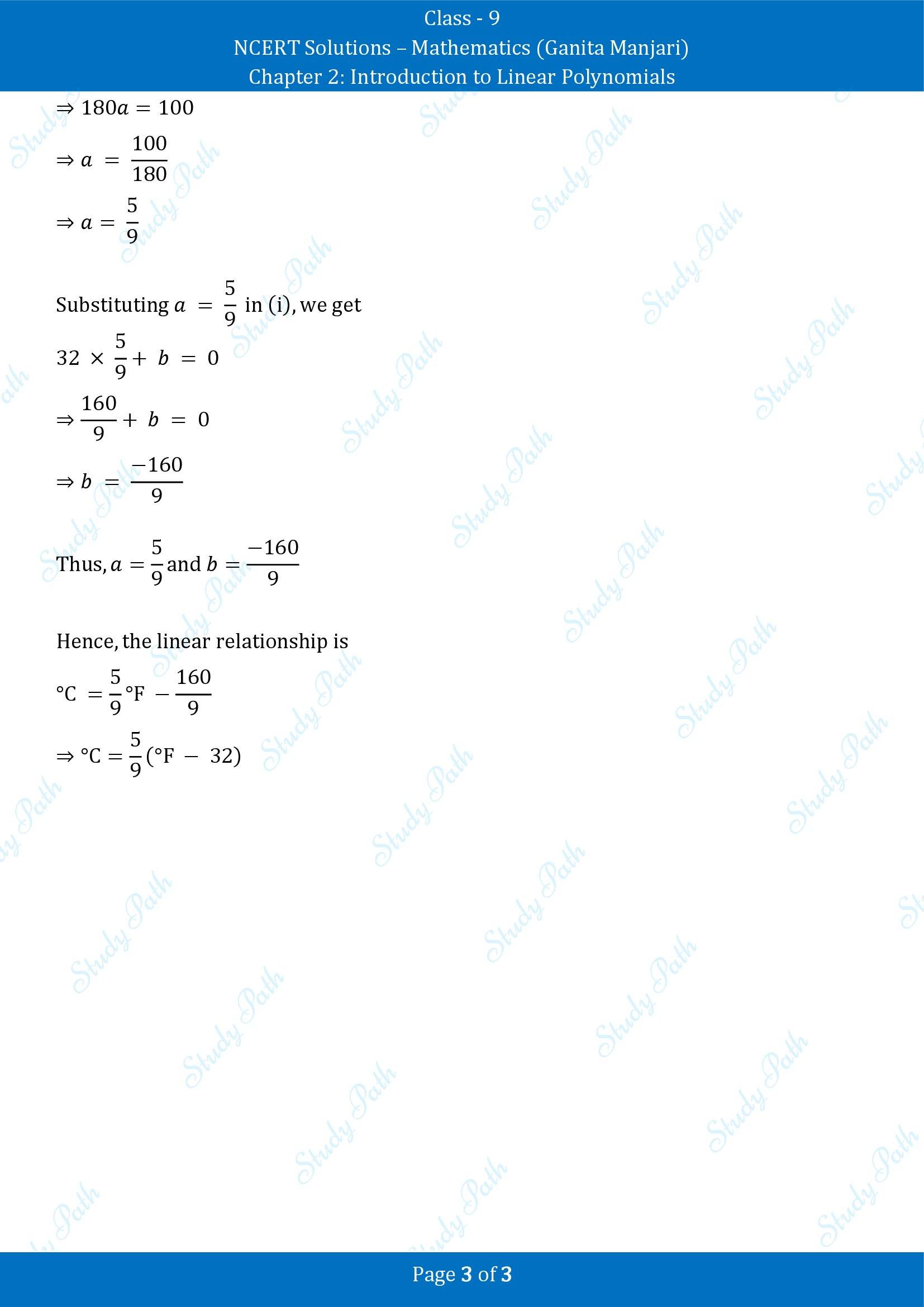 NCERT Solutions for Class 9 Maths Chapter 2 Introduction to Linear Polynomials Exercise Set 2.5 00003