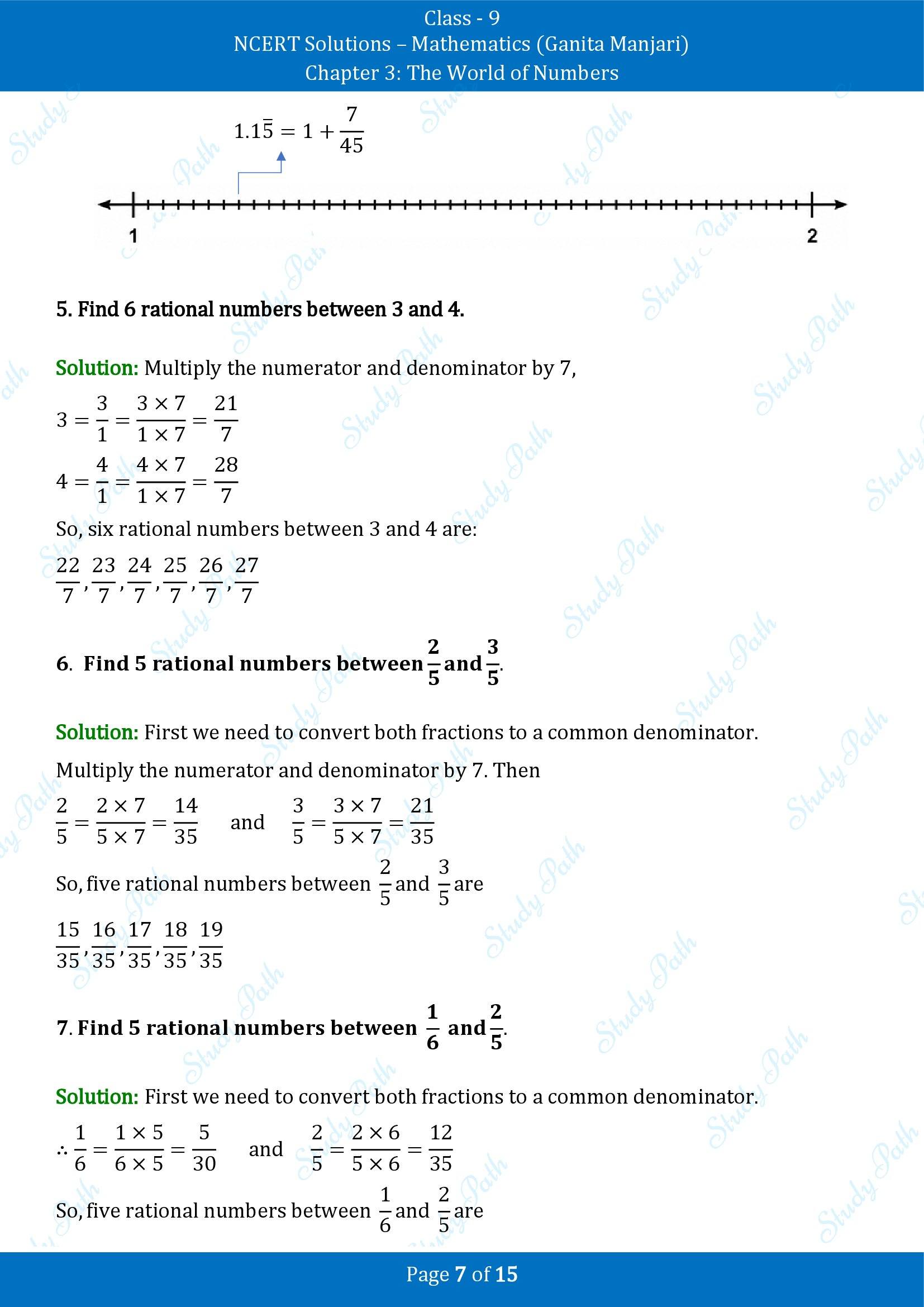 NCERT Solutions for Class 9 Maths Chapter 3 The World of Numbers End of Chapter