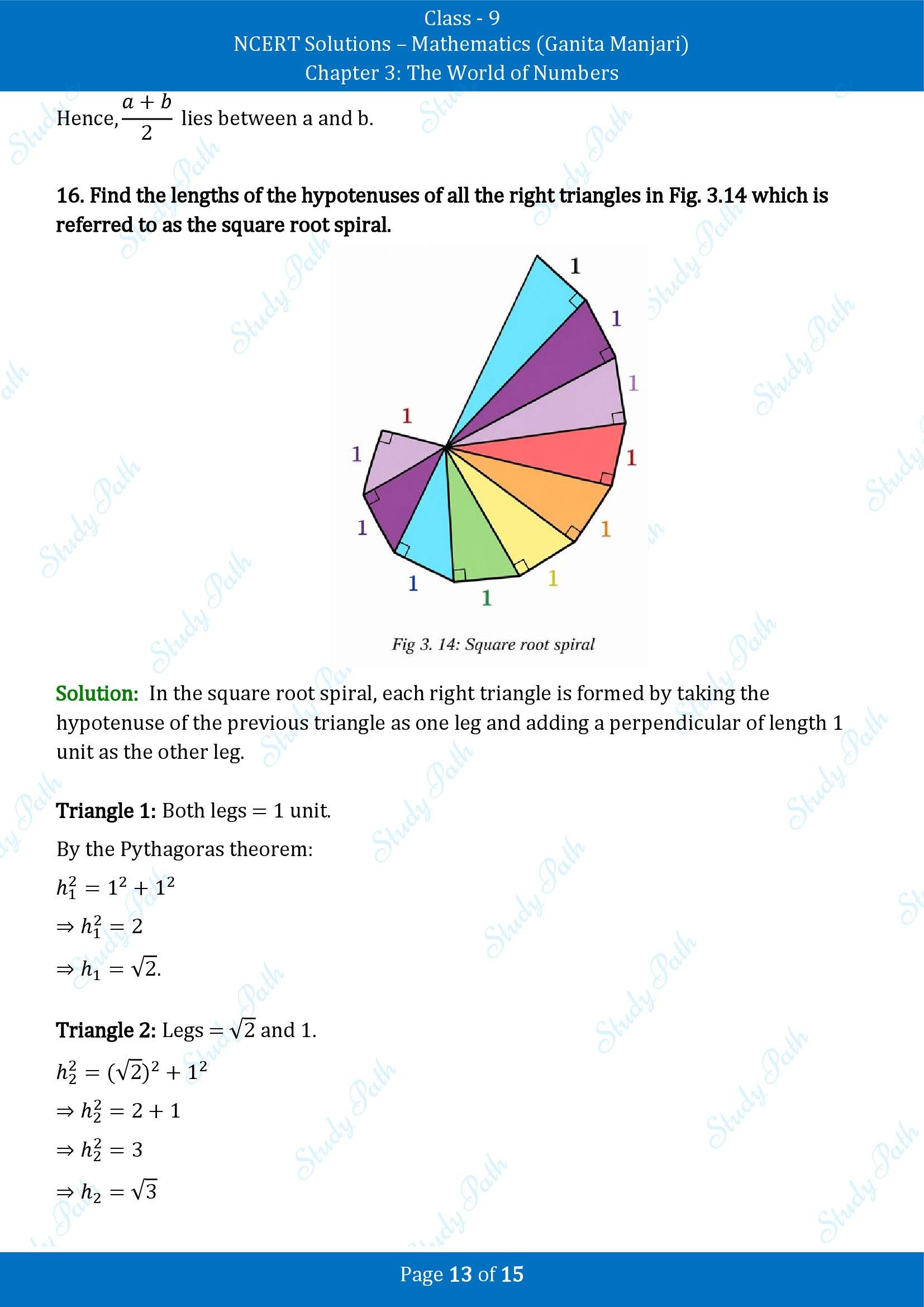 NCERT Solutions for Class 9 Maths Chapter 3 The World of Numbers End of Chapter