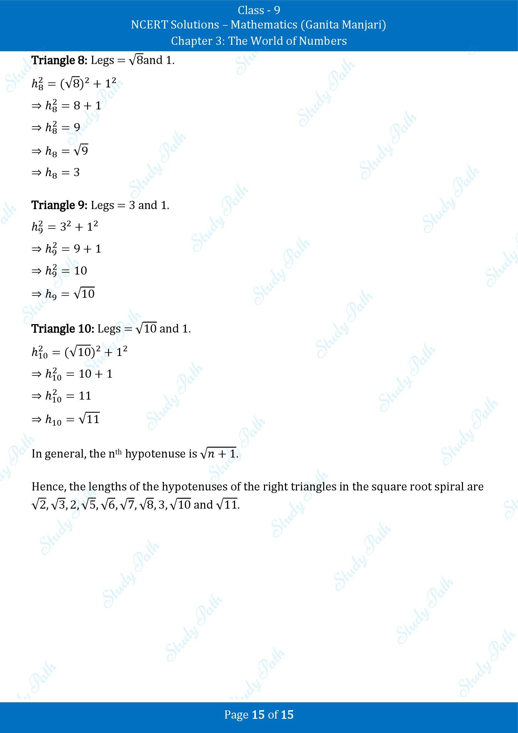 NCERT Solutions for Class 9 Maths Chapter 3 The World of Numbers End of Chapter