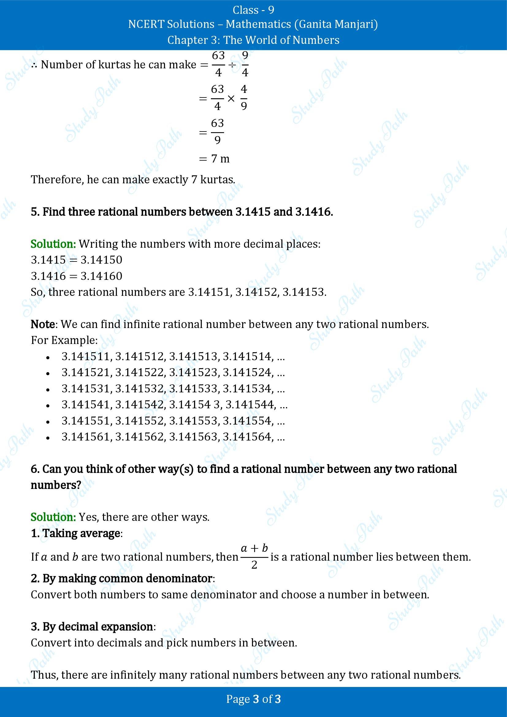 NCERT Solutions for Class 9 Maths Chapter 3 The World of Numbers Exercise Set 3.4 00003