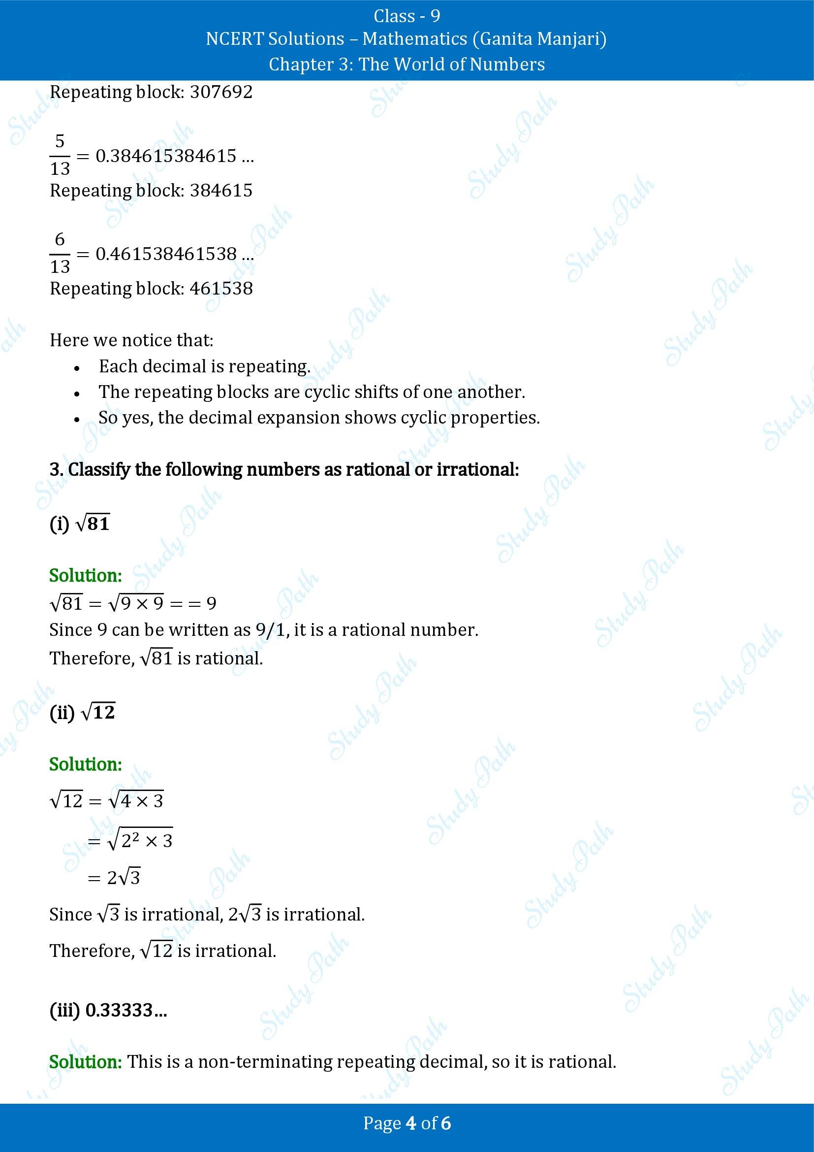 NCERT Solutions for Class 9 Maths Chapter 3 The World of Numbers Exercise Set 3.5 00004