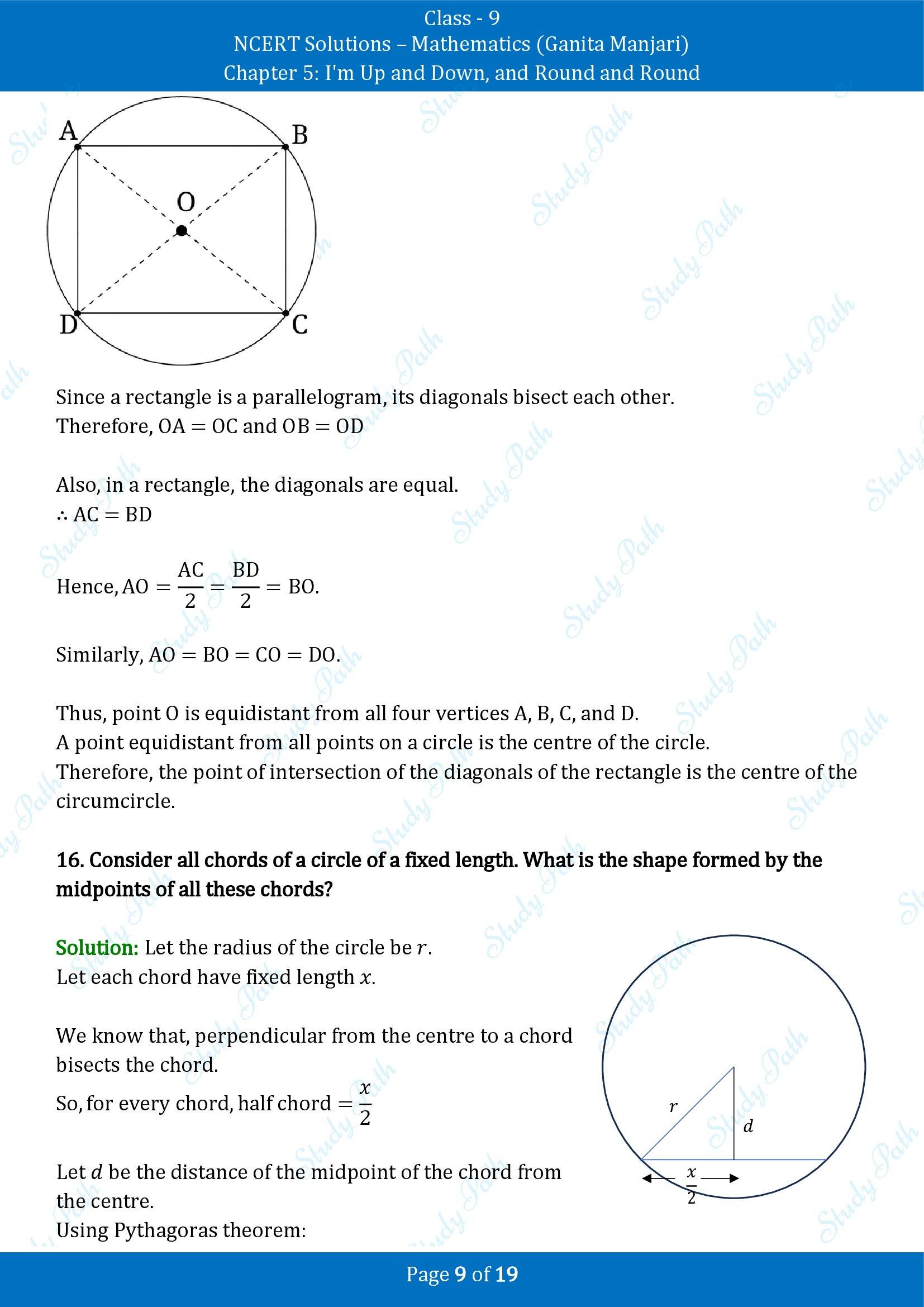 NCERT Solutions for Class 9 Maths Chapter 5 Im Up and Down and Round and Round End of Chapter
