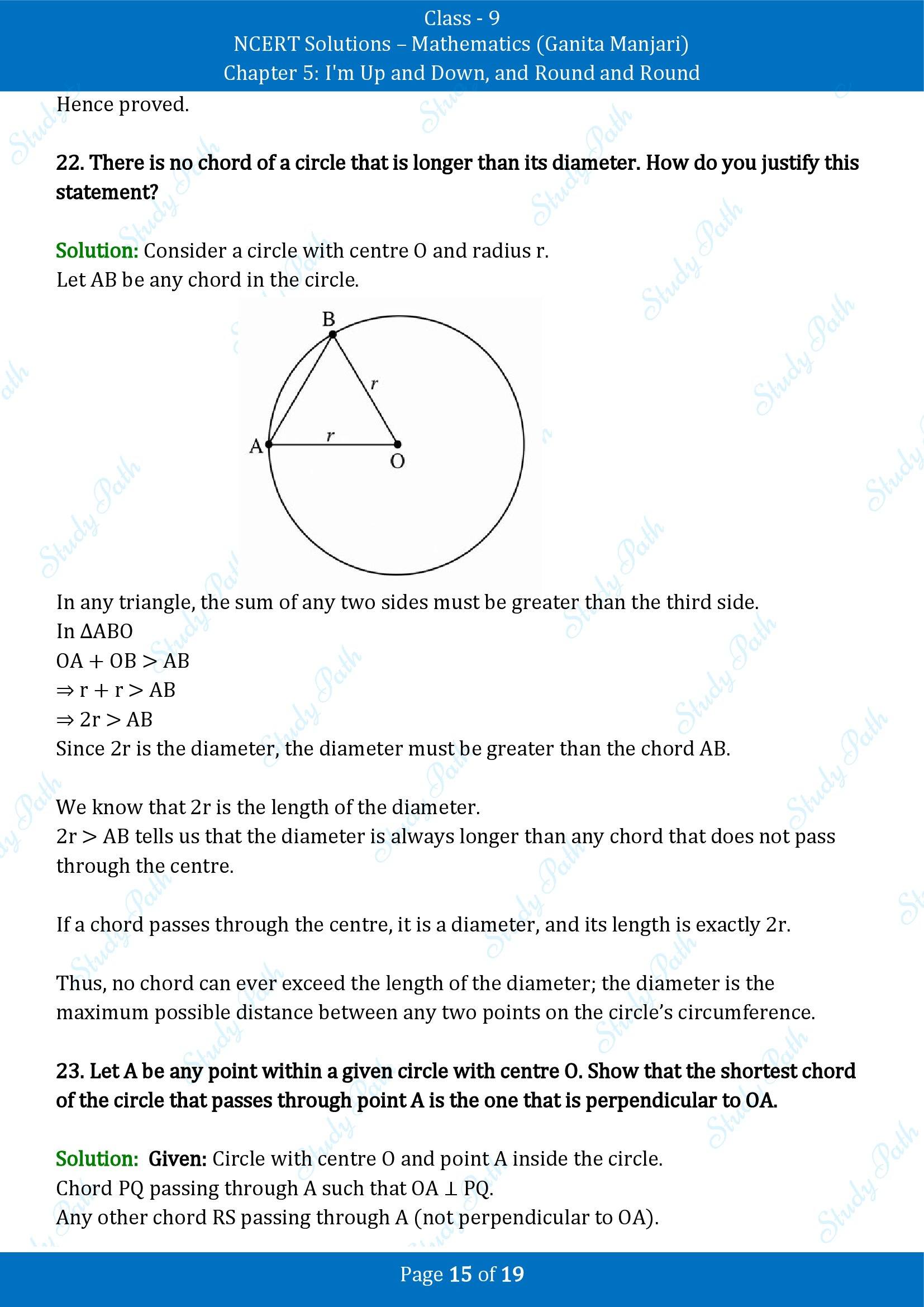 NCERT Solutions for Class 9 Maths Chapter 5 Im Up and Down and Round and Round End of Chapter