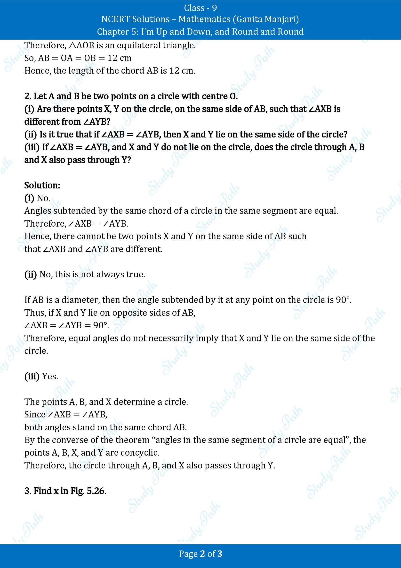 NCERT Solutions for Class 9 Maths Chapter 5 Im Up and Down and Round and Round Exercise Set 5.6 00002